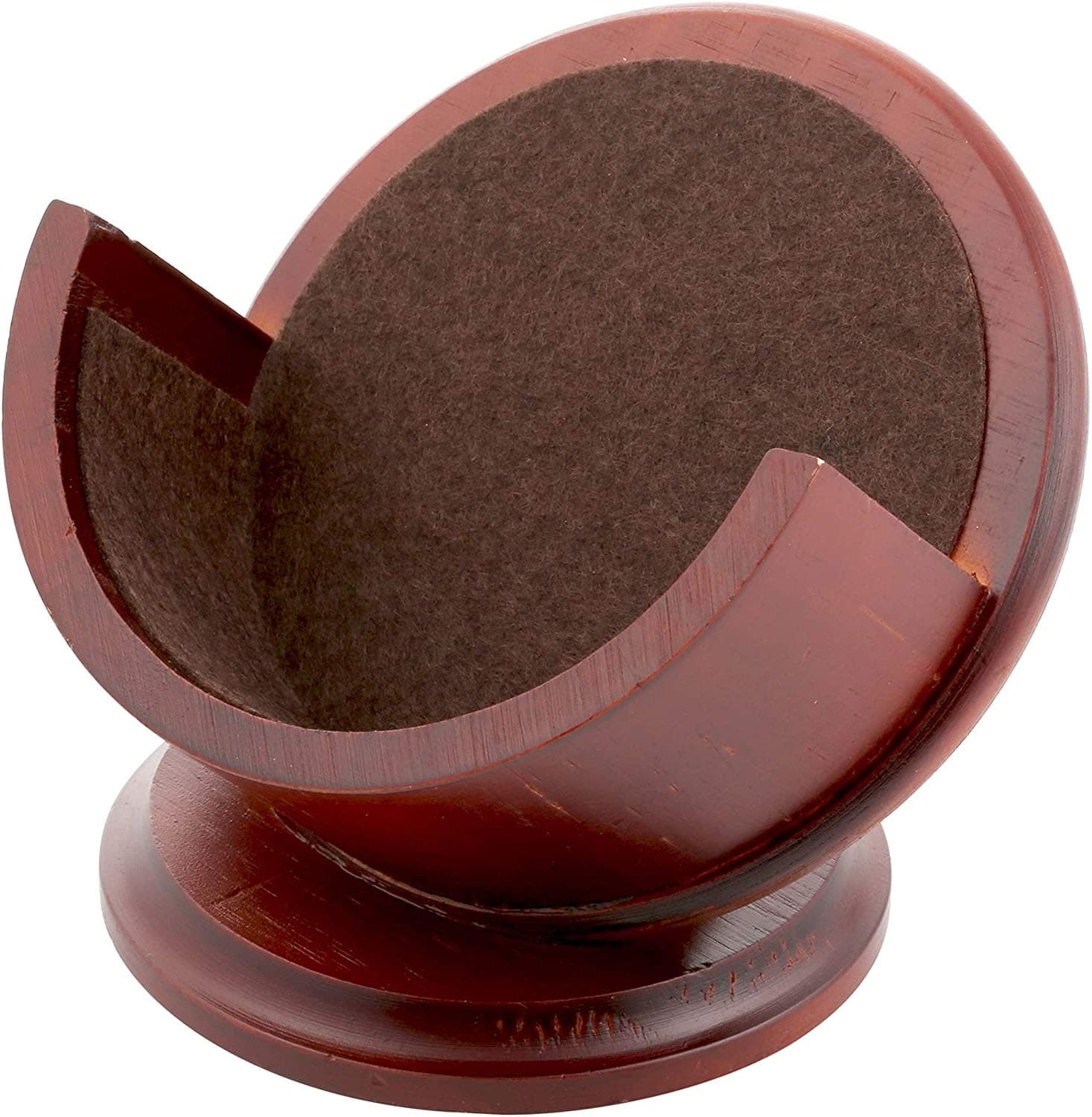 Wooden Coaster Holder Stand in Cherry Color - Only Hold 4" or Less NOT For Oversized Drink Mats, Make sure the Measurements provided are compatible with your coasters