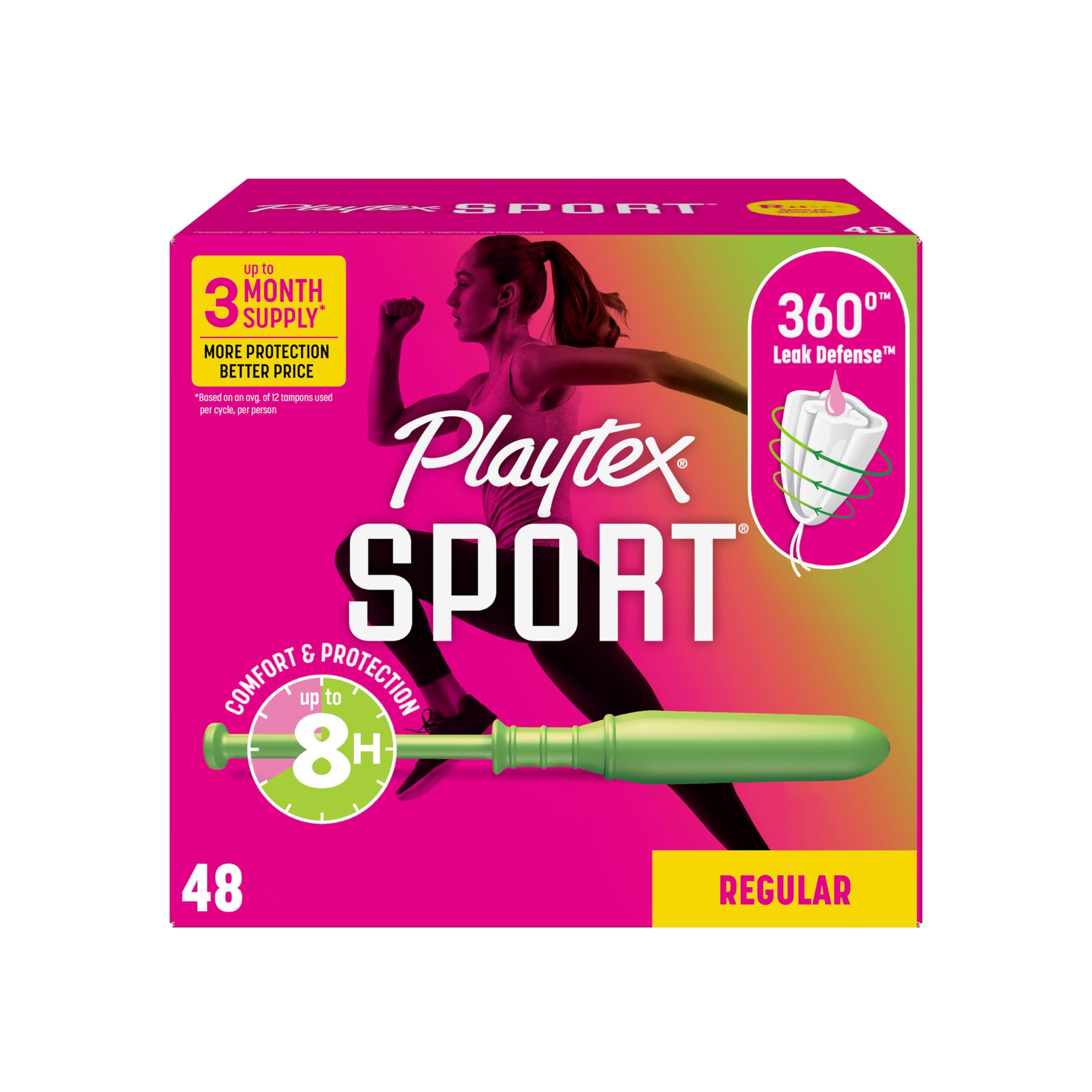 Sport Tampons, Regular Absorbency, Fragrance-Free - 48ct