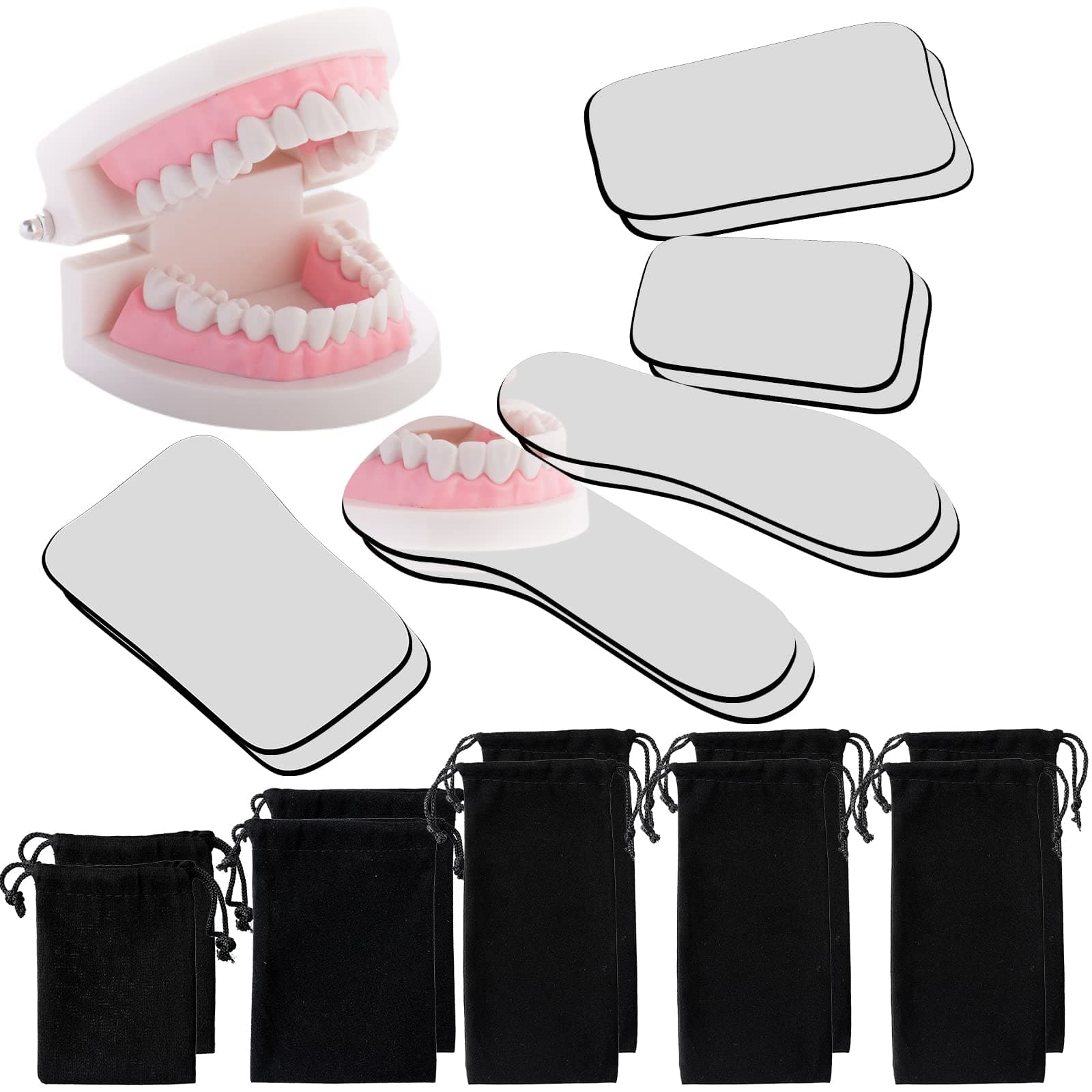 Dental Mouth Mirror Occlusal Reflector Mirror Intraoral Photography Mirror 2 Sided Dental Plated Glass Intraoral Photo Reflector Dental Mirrors for Clinic Dentist (30 Pieces)