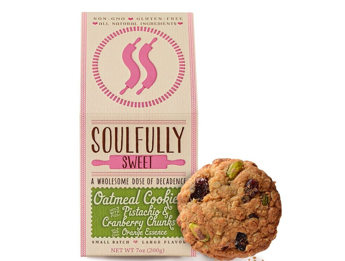 Gourmet Oatmeal Cookies w/Cranberries, Pistachios & Orange Essence, 8 Cookies Per Box, A Wholesome Dose of Decadence!