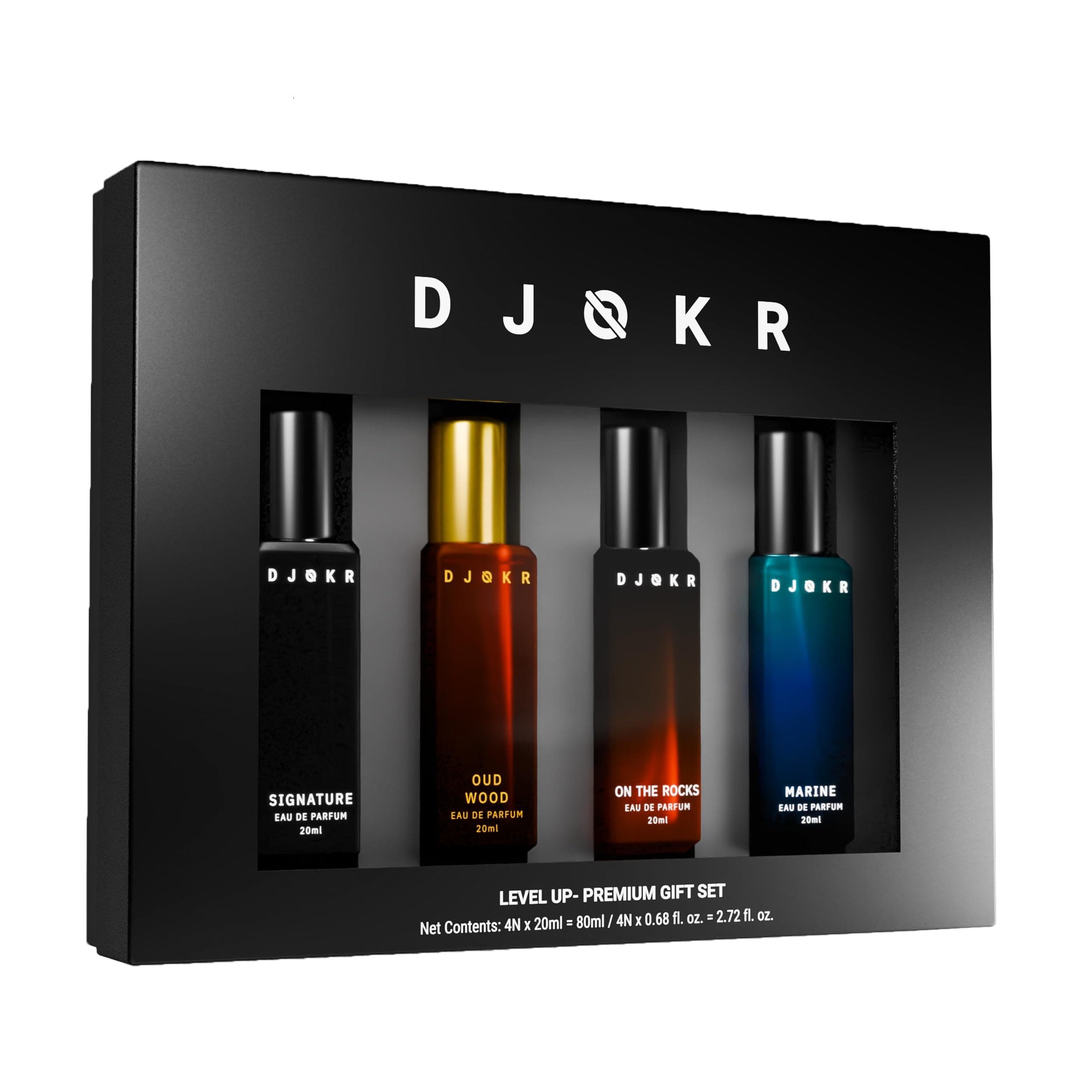 Perfume For Men Gift Set Pack of 4x20 ML | Eau De Parfum | Premium Luxury Long Lasting Fragrance Spray | Signature, Wicked, Oud Wood, Marine (4x20 ml)
