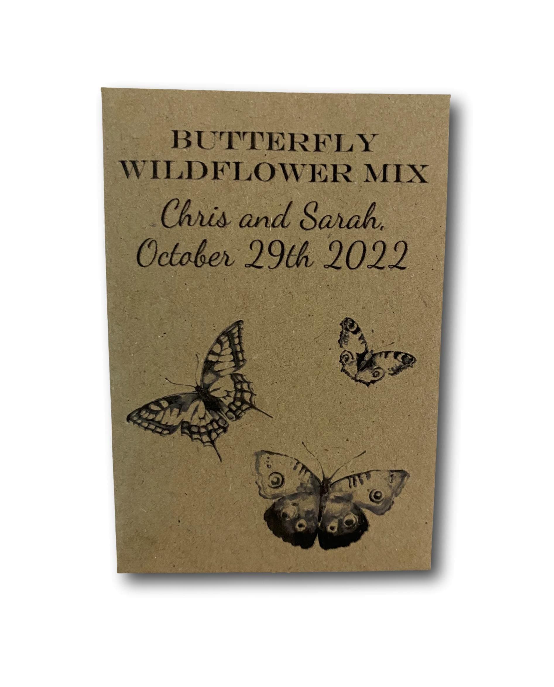 10X Wedding Seed Packets Personalised Favours Envelopes Gift Includes Wildflower Seeds - Unique eco Friendly no Plastic Bride Groom Guest Present Anniversary Keepsake
