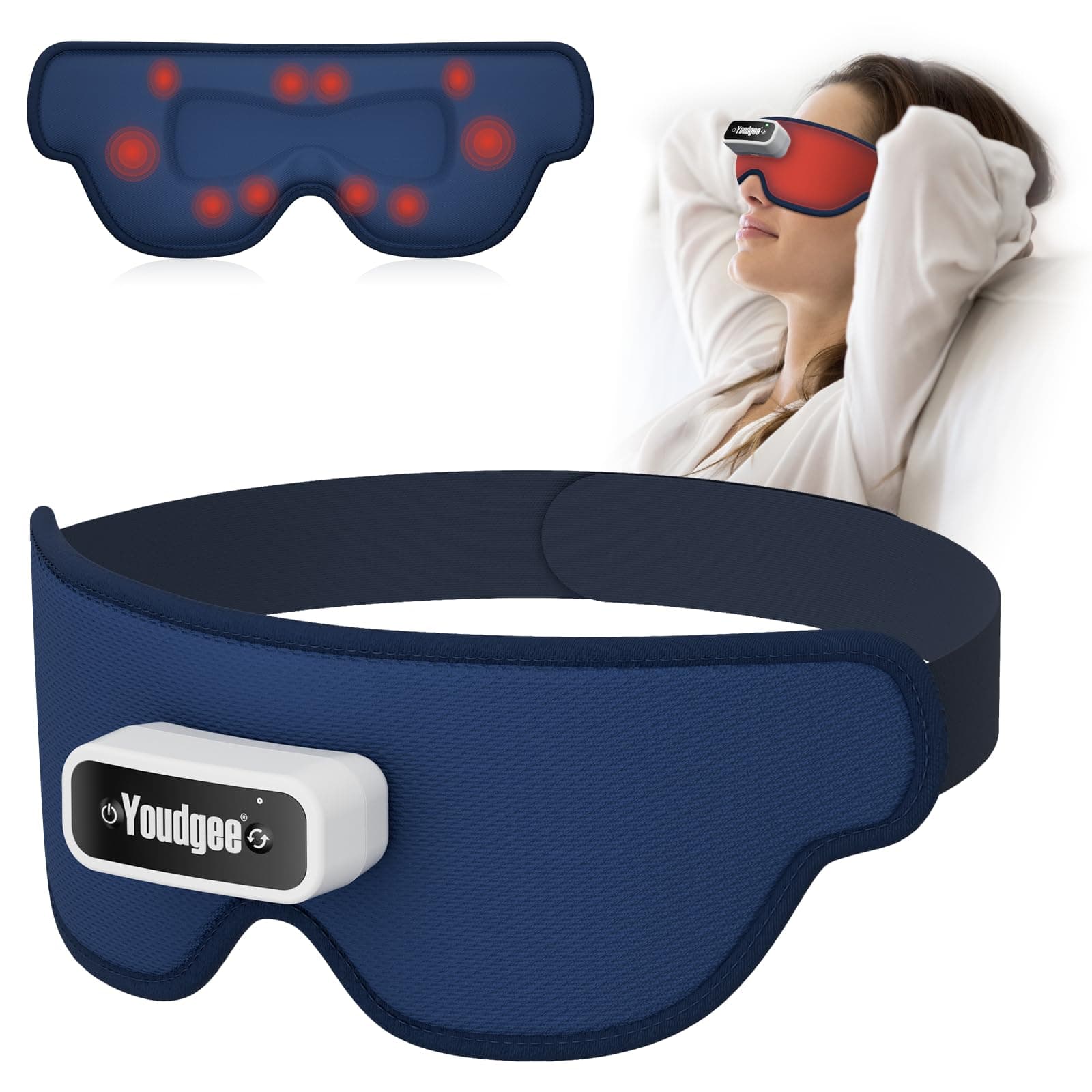 Eye Massager with Heat, Smart Vibration Massager for Migraines Relief, Birthday Gifts for Women, Heated Sleep Mask Eye Care Relax Gifts for Mom