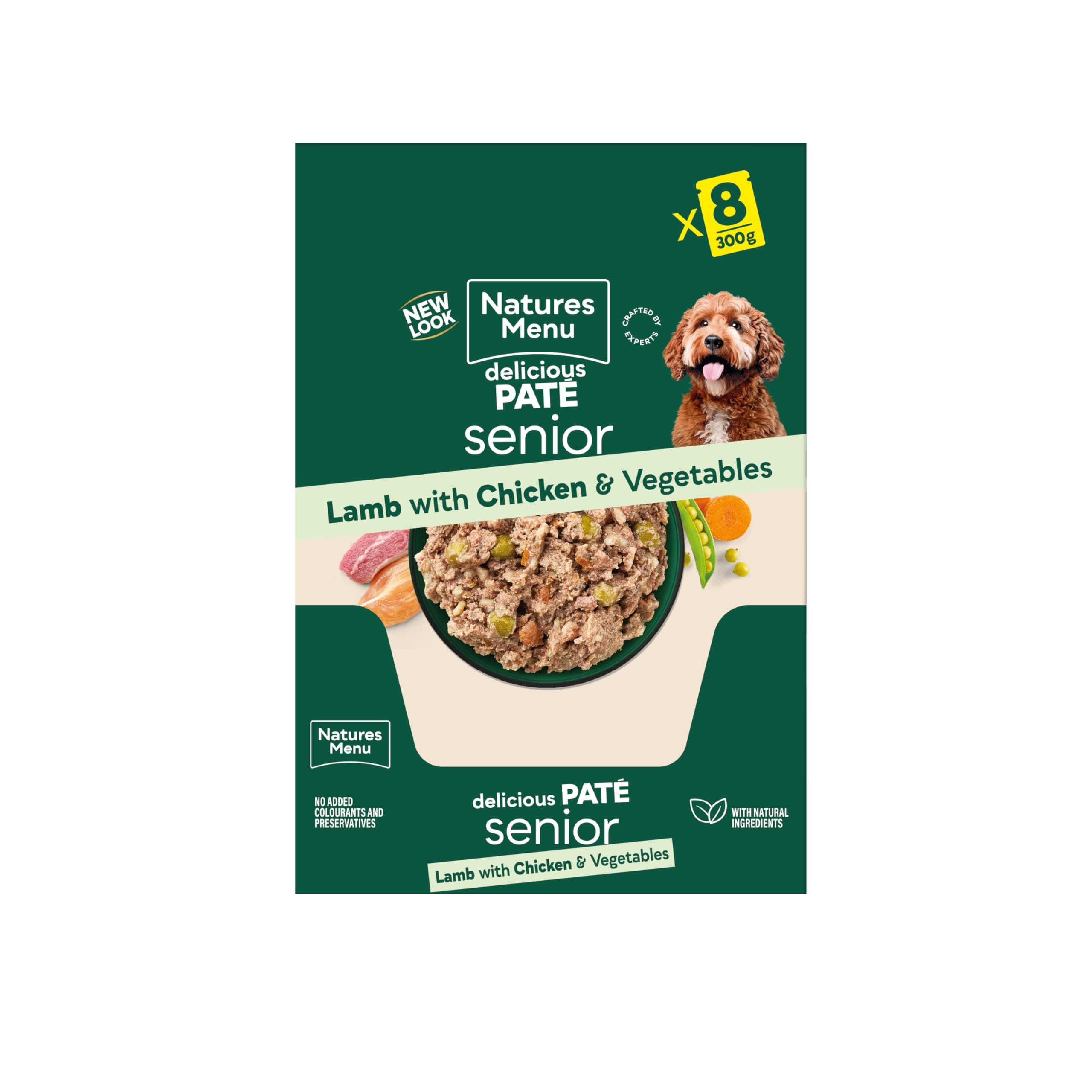 Natures Menu Senior Dog Food Pouch Lamb with Chicken (8 x 300g)