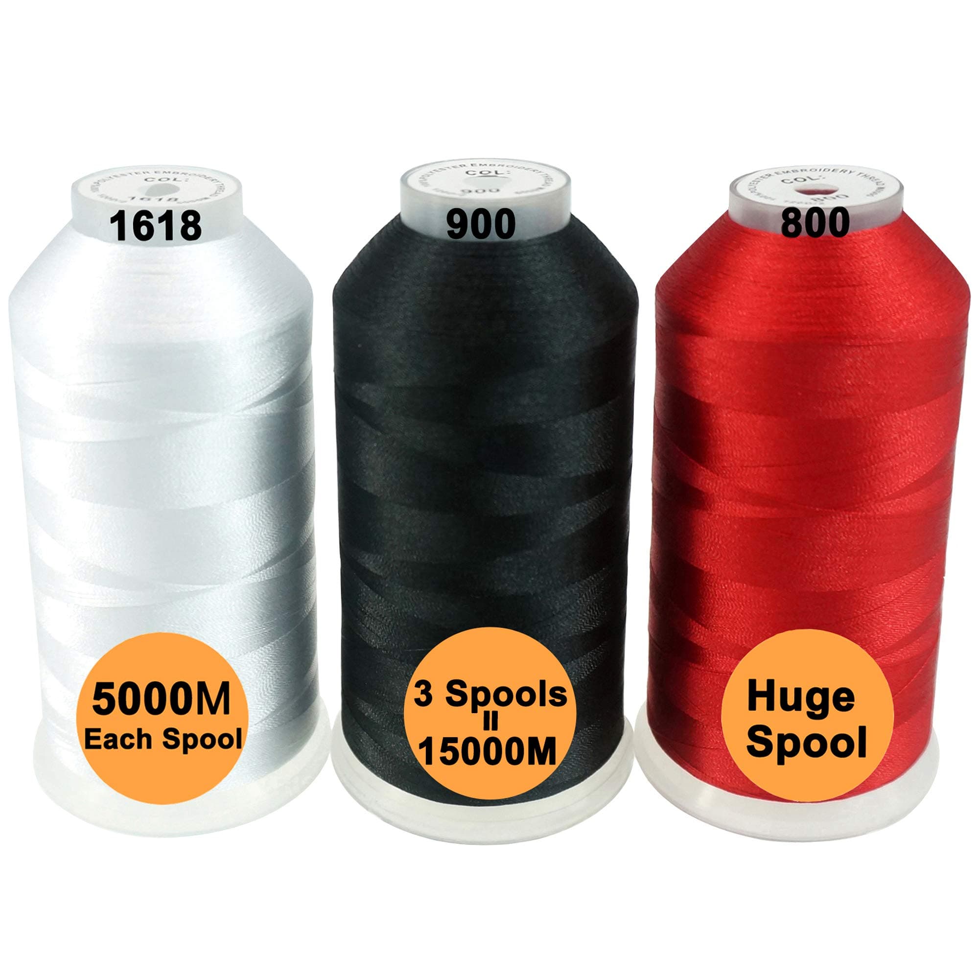 40 Options- Various Assorted Color Packs of Polyester Embroidery Machine Thread Huge Spool 5000M for All Embroidery Machines -Basic Colors 1