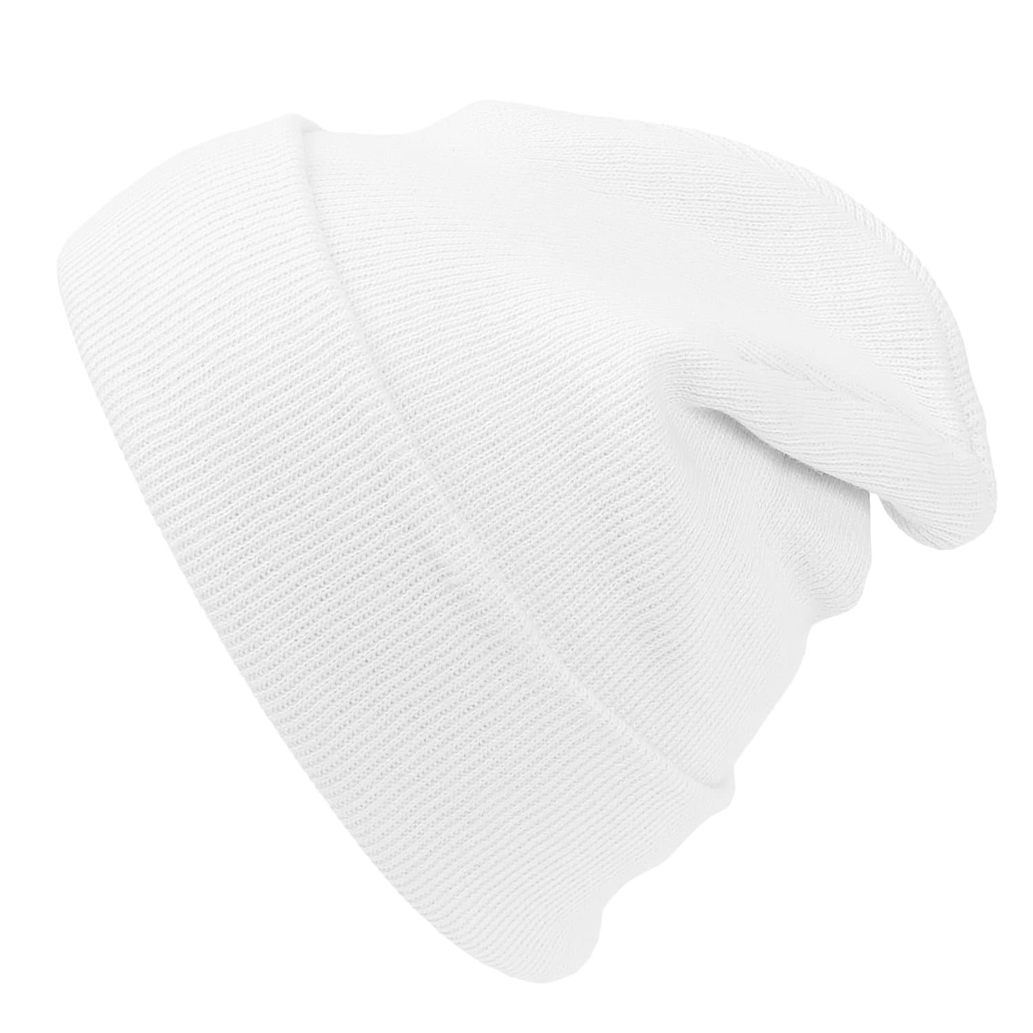 Unisex Plain 12 inch Long Beanie - Many Colors