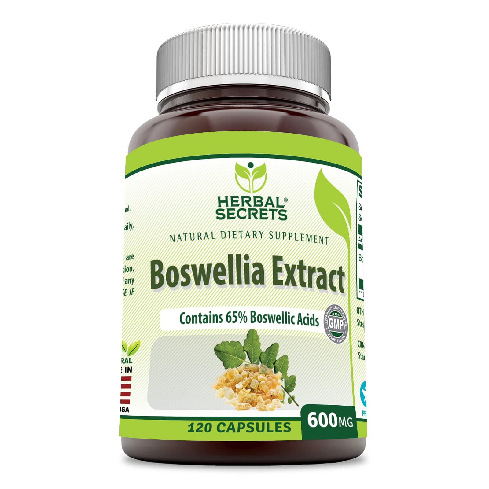 Boswellia Serrata Extract (65% Boswellic Acids) 600 mg 120 Capsules Supplement - Non-GMO - Gluten Free
