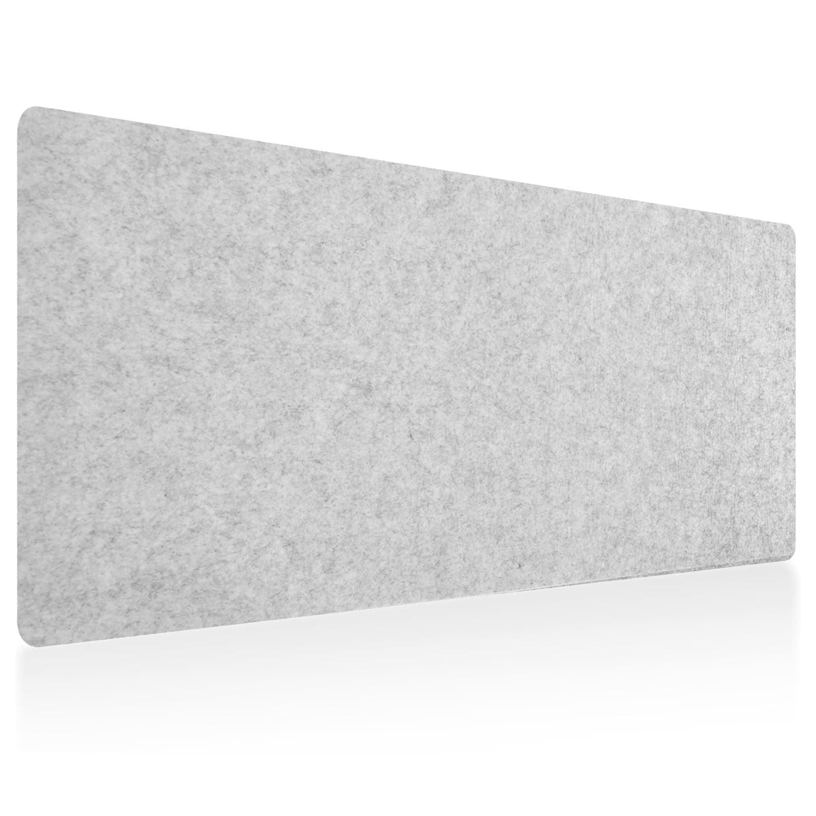 Non-Slip Felt Desk Pad, 40''x16'' Extra Large Mouse Pad, Keyboard Pad, 100X40cm Desk Mat Protector, Light Grey