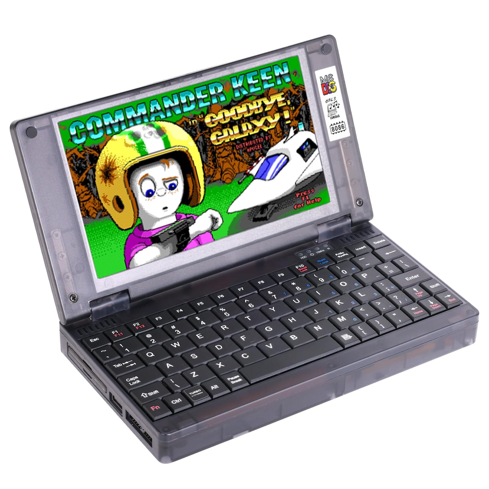 Retro Pocket8086 PC-XT Laptop Computer, 6.0 inch Mini Laptop Compatible with MS-DOS System Windows 3.0, 8088 8086 CPU, 512M CF Card, VGA Graphics Card Ultra-Light Notebook Computer Black