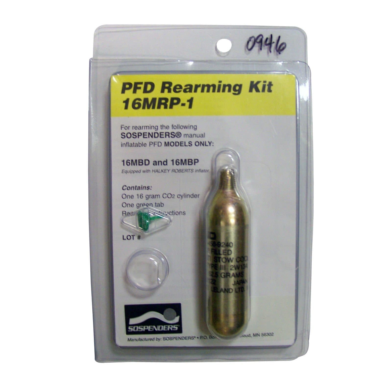 Stearns SoSpenders 16 Gram CO2 Cylinder-Rearm Kit (Adult Universal, KIT)