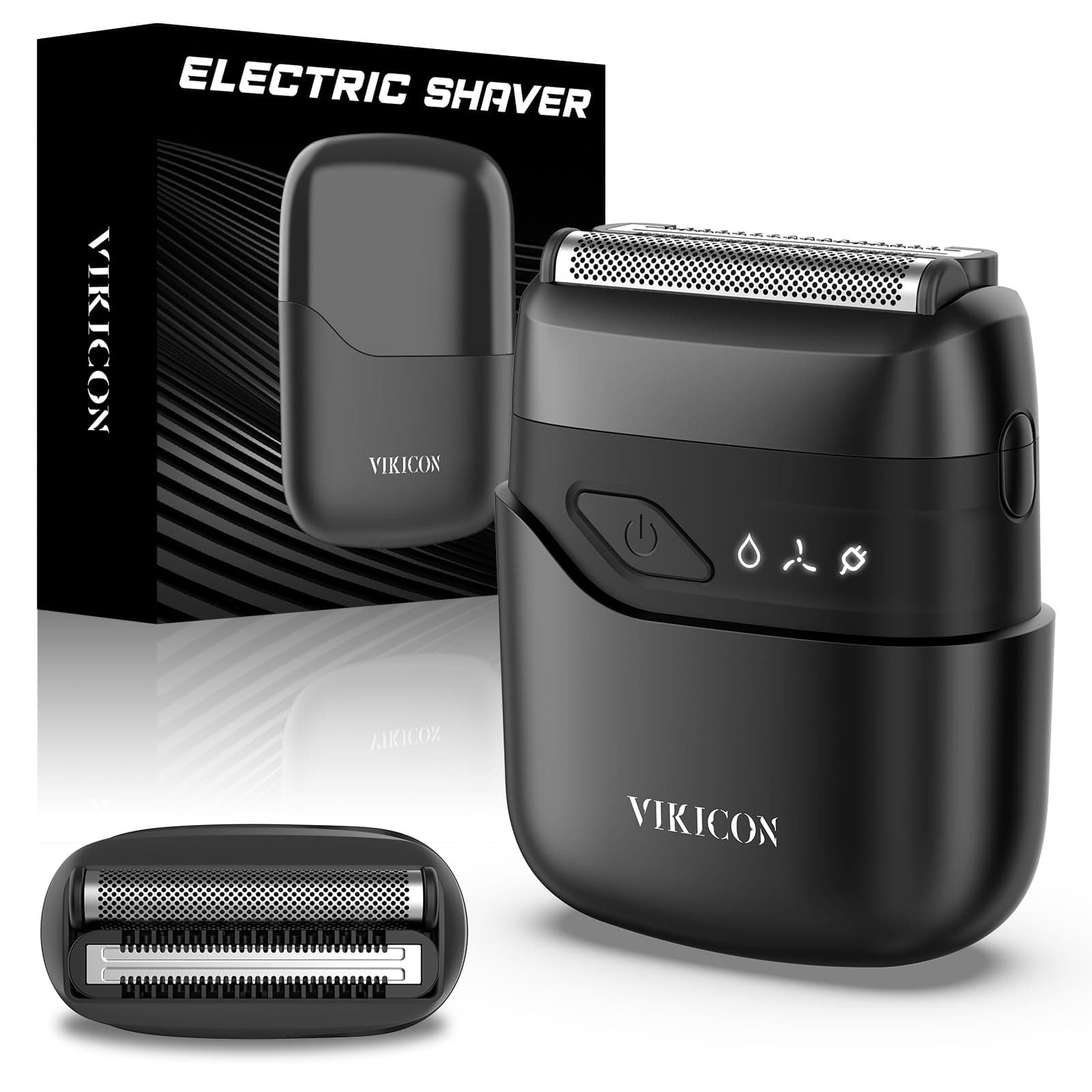 Electric Foil Shavers for Men, Compact Travel Face Shaver, Mini Razor for Shaving Face, Portable On-The-Go Shaver w/Dual Floating Blades, Close Shave Stubble Trimmer USB-C, Gifts for Dad Him