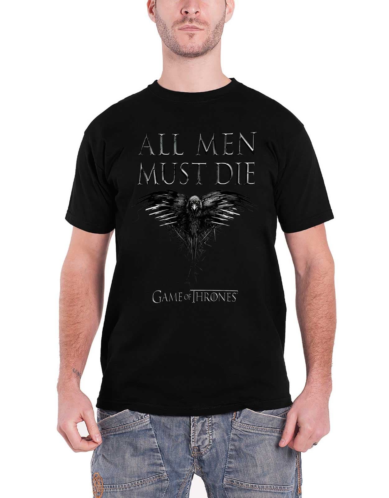 Game Of Thrones T Shirt All Men Must Die Crow Official Mens Black Apparel