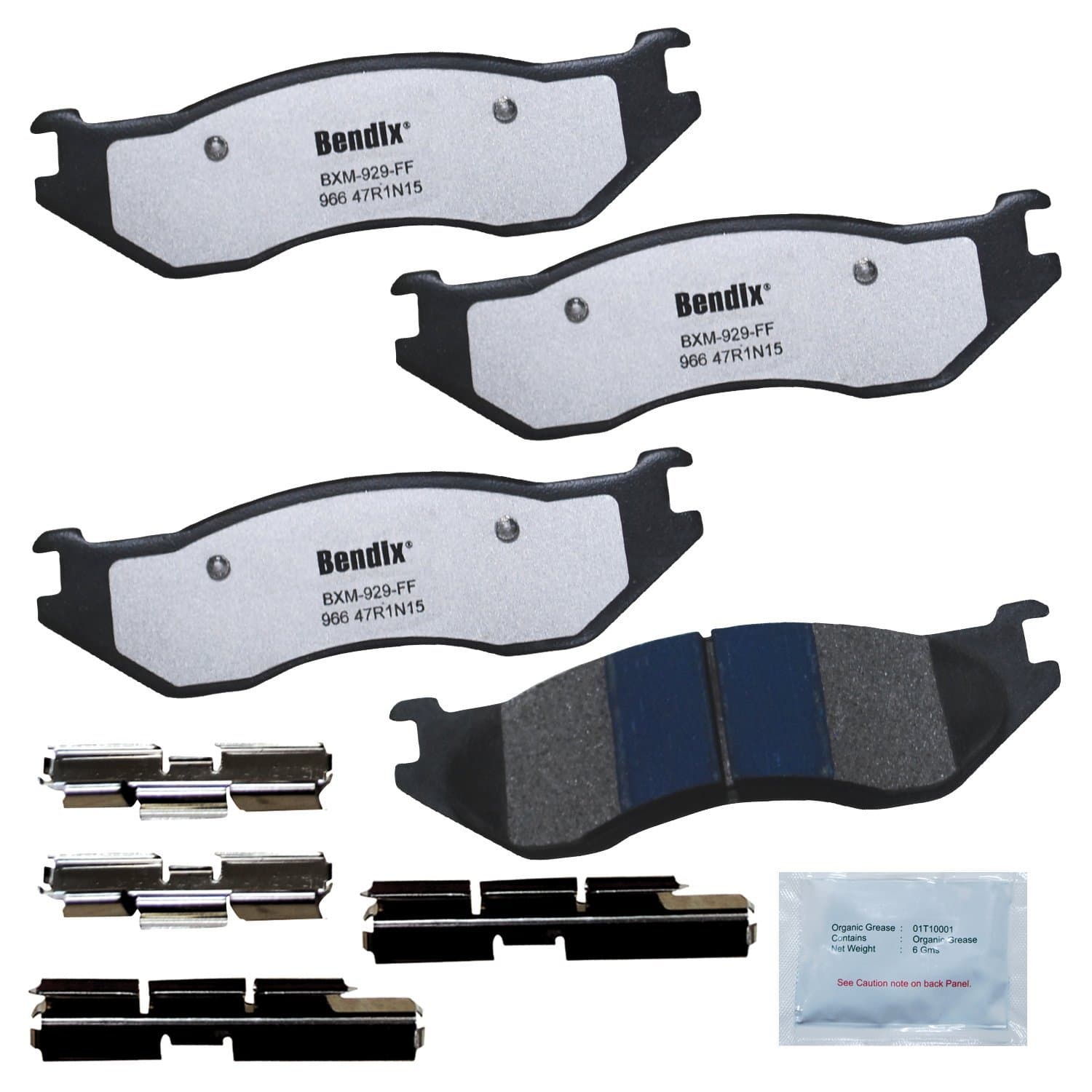 Bendix Fleet Metlok MKD966FM Semi-Metallic Front Brake Pads for Dodge Durango 2006-2003, Ram 1500 2005-2002, Ram 1500 Van 2003