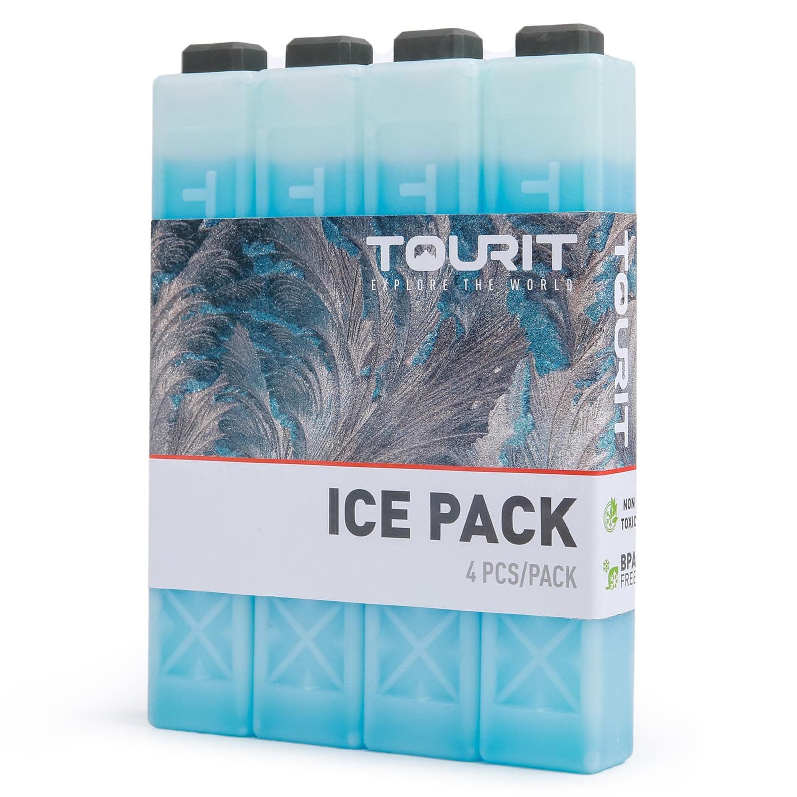 Ice Packs for Coolers, 4 Pack Reusable Long Lasting Freezer Packs for Lunch Bags/Boxes, Cooler Backpack, Camping, Beach, Picnics, Fishing and More, Blue