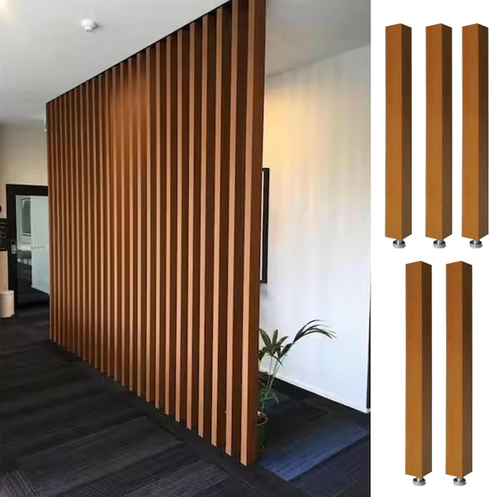 Room Divider Modern DIY Room Divider for Privacy Screen/Doorway/Studio Apartment, Square Wall Partition Floor to Ceiling Design, Easy to Install & Remove (Color : 5pcs Height, Size : 230cm/90.6in/