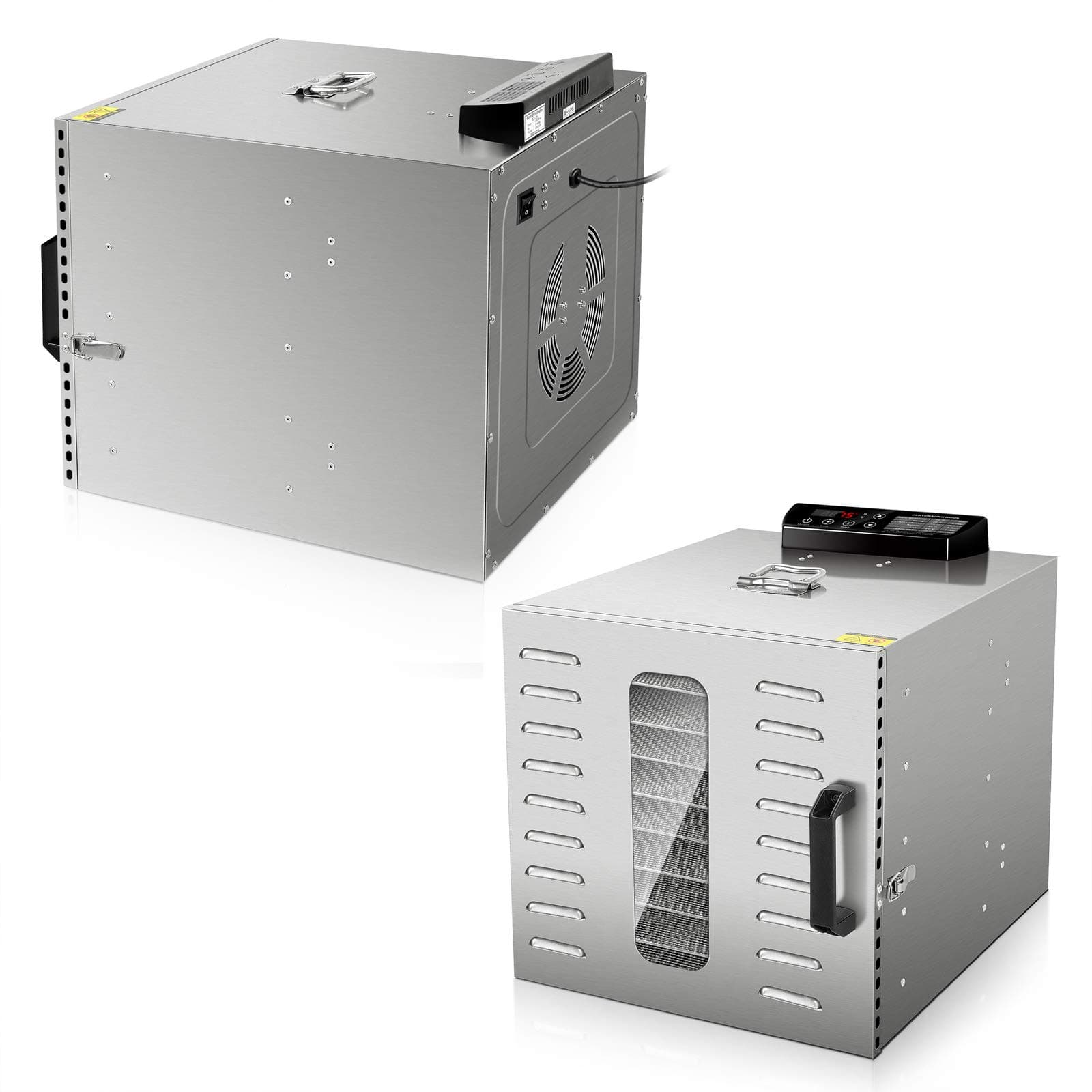 Food Dehydrator,10 Trays Commercial Stainless Steel Drying Racks-Raw Food & Jerky Fruit Dehydrator-1000W Preserve Food Nutrition Professional Household Vegetable Dryer,with 0~24 Hours Digital Timer