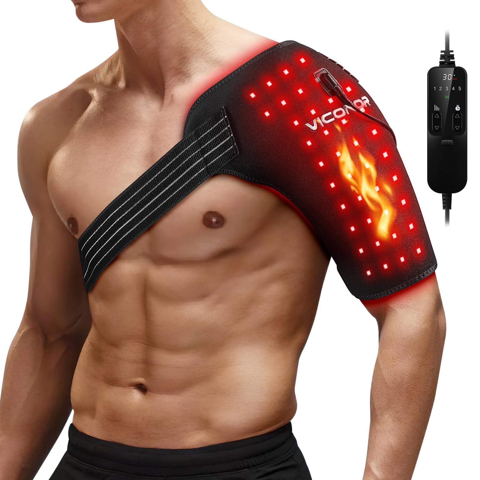 Viconor Red Light Therapy for Shoulder Pain Relief 660nm & 850nm Infrared Light Therapy Wrap for Shoulder Wearable Joints Muscle Device