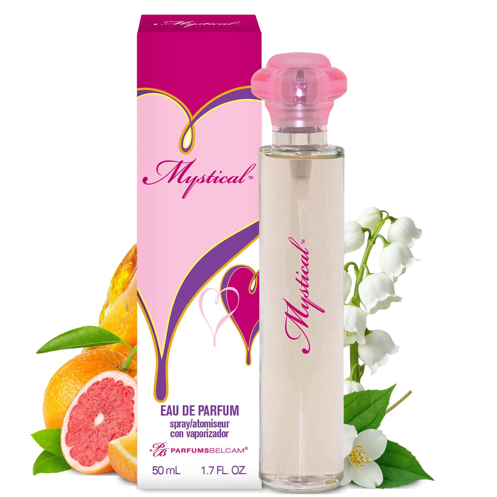 Mystical Eau de Parfum Spray for Women – Sweet Fruity Floral Perfume with Citrus, Jasmine, Muguet, Amber & Musk – Playful Feminine Perfume, Affordable Everyday Fragrance, 1.7 Fl Oz