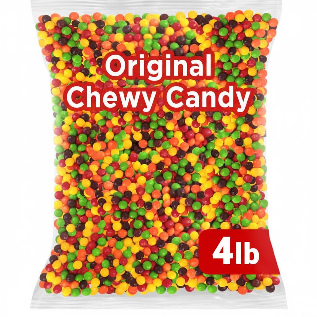 Original Chewy Candy, 4lb Bulk Pack Bag of Candies for Easter Baskets, Egg Hunts, Parties, Movie Nights and Sharing with Friends and Family, Perfect Vending Machine Candy