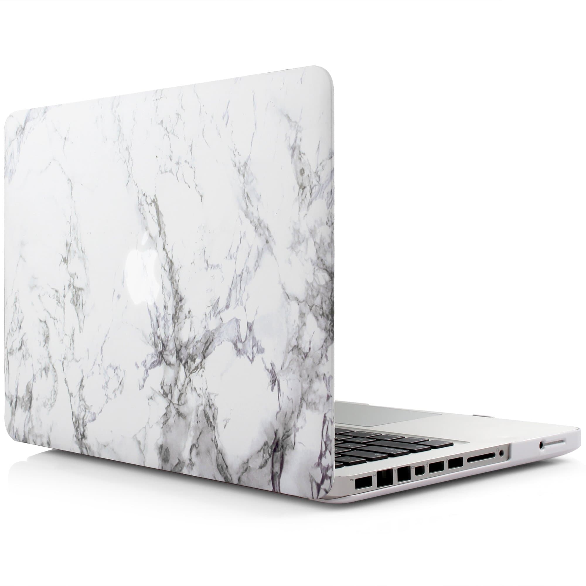 iDOO Matte Soft Touch Plastic Hard Case Protective Shell Cover for MacBook Pro 13 inch - With CD Drive Model A1278 White Marble