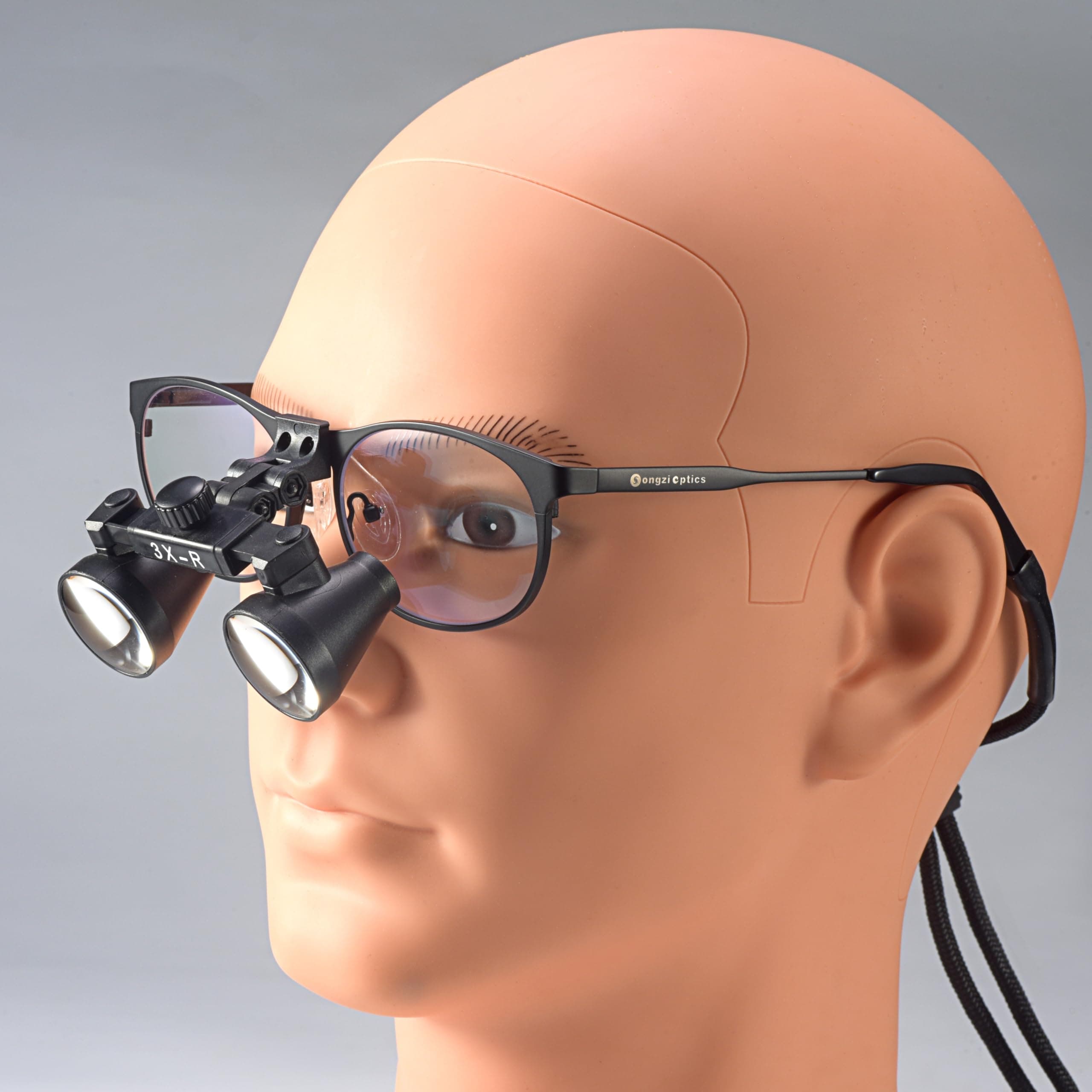 Songzi Optics (2.5X 3X 3.5X Optional) Titanium Frame Binocular Dental Surgical Loupes Black Colour (Working Distance :(360-460 mm) R, Magnification:3.5X)