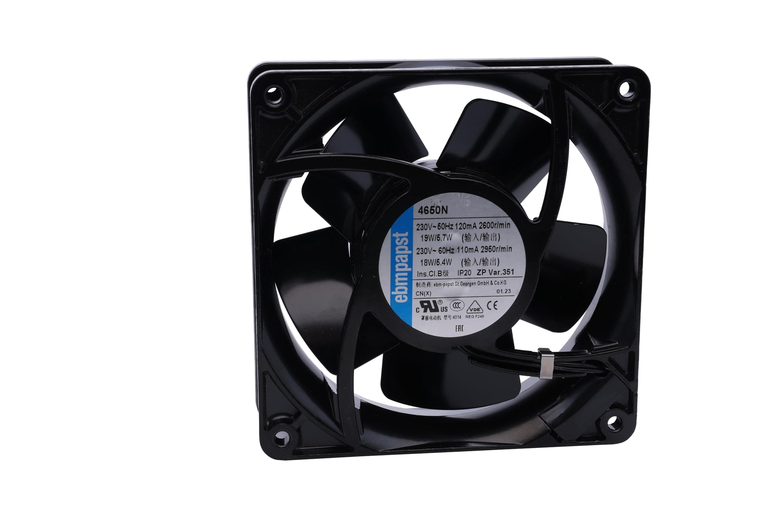 4650N Ebm Fan AC 230V 19/18W 120mA 12038 120x120x38mm Axial Cooling Fan for Cabinet (grill and filter included)