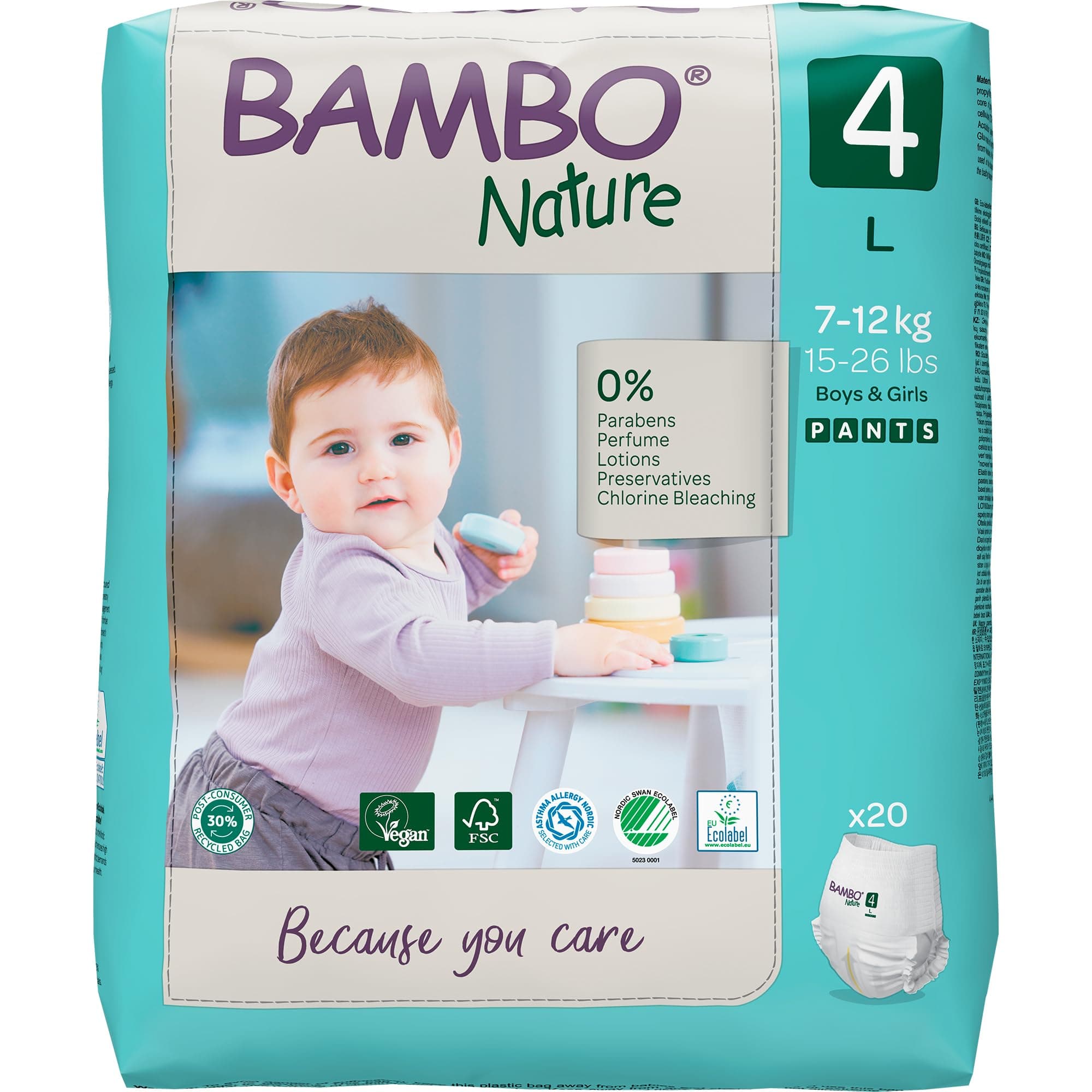 Premium Baby Pants Diapers for Kids Large Size (7-12 Kgs), Super Absorbent, Breathable, Extra Soft, Dermatologically Tested, Hypoallergenic Infant Nappies With Wetness Indicator, 20 Count