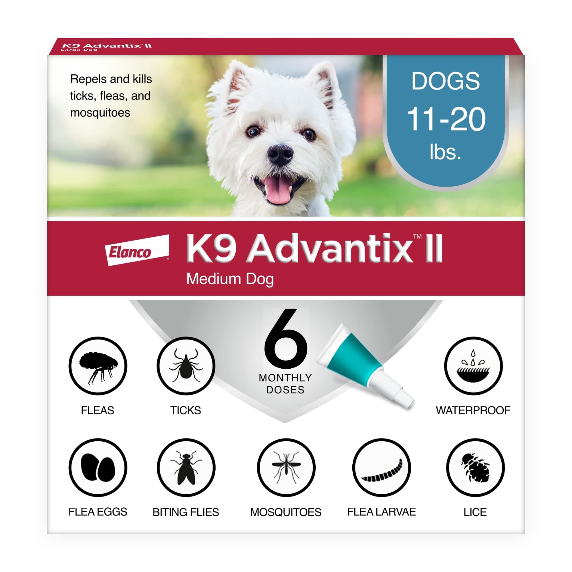 Bayer K9 Advantix II, Medium Dogs, 11 to 20-Pound, 6-Month