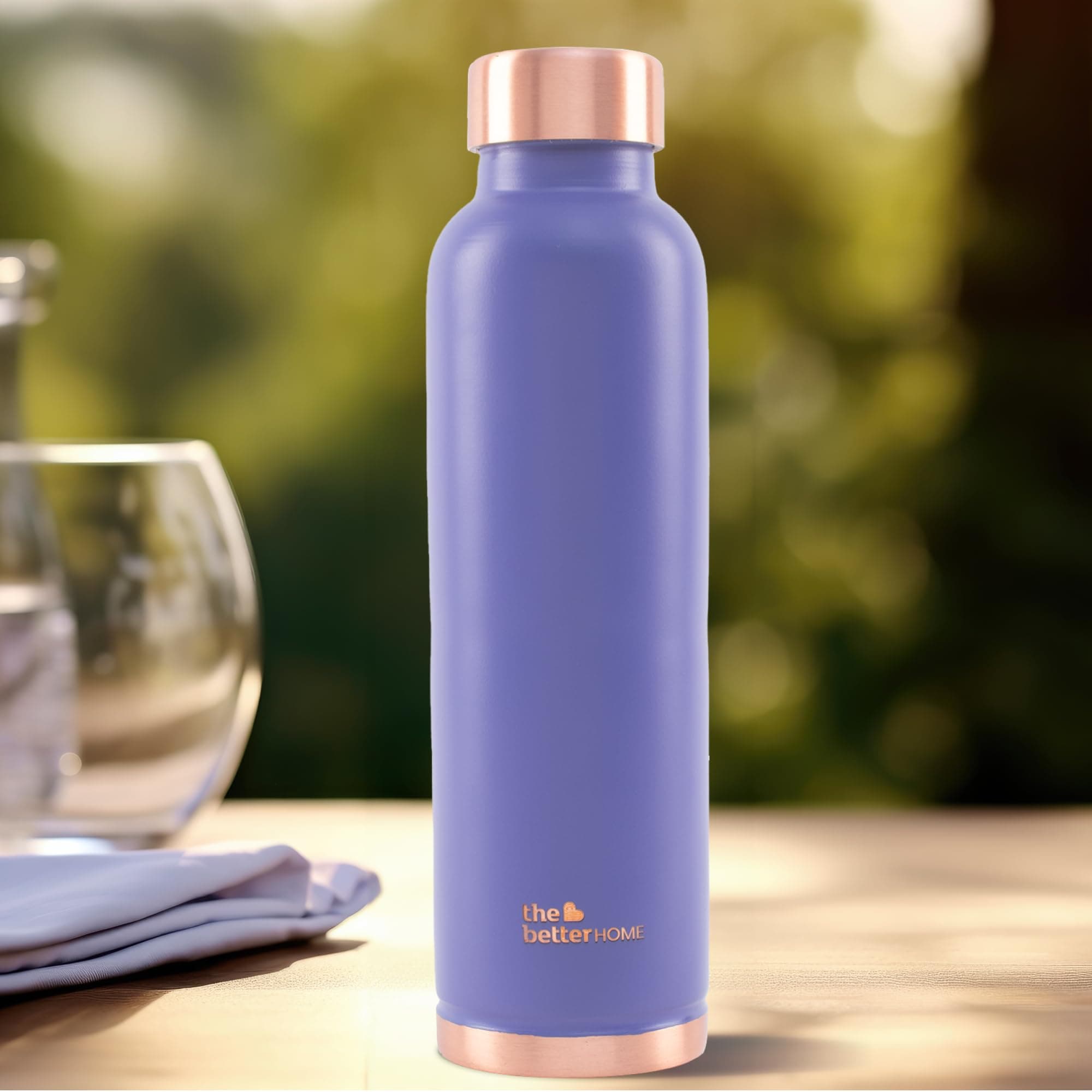 The Better Home Copper Water Bottle 1 Litre | BPA Free Leak Proof Bottle with Anti Oxidant Properties | Copper Water Bottles 1+ Litre | 100% Copper Water Bottle | Purple
