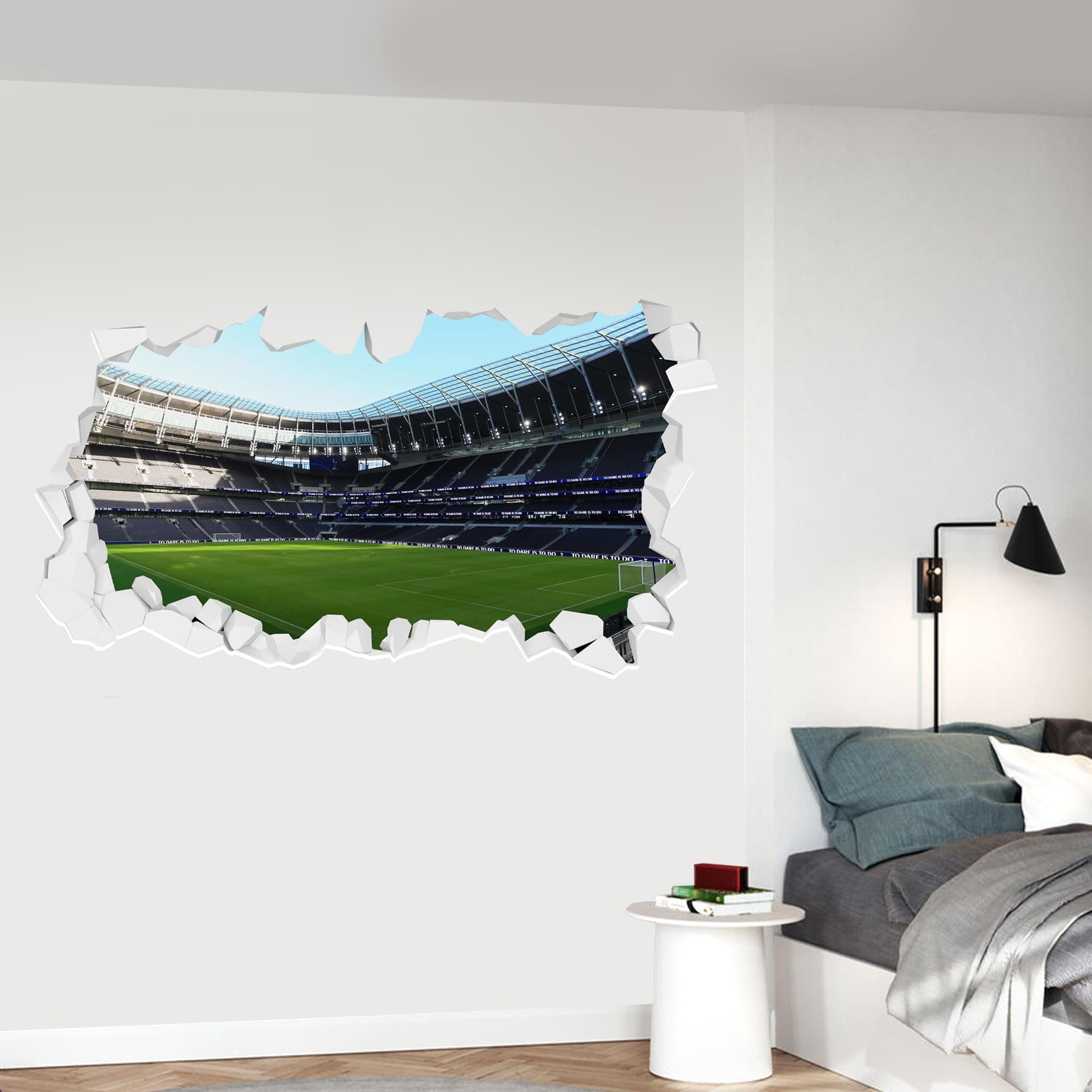 Tottenham Hotspur Stadium Broken Wall Mural (Inside) Wall Art Sticker (180cm x 90cm)