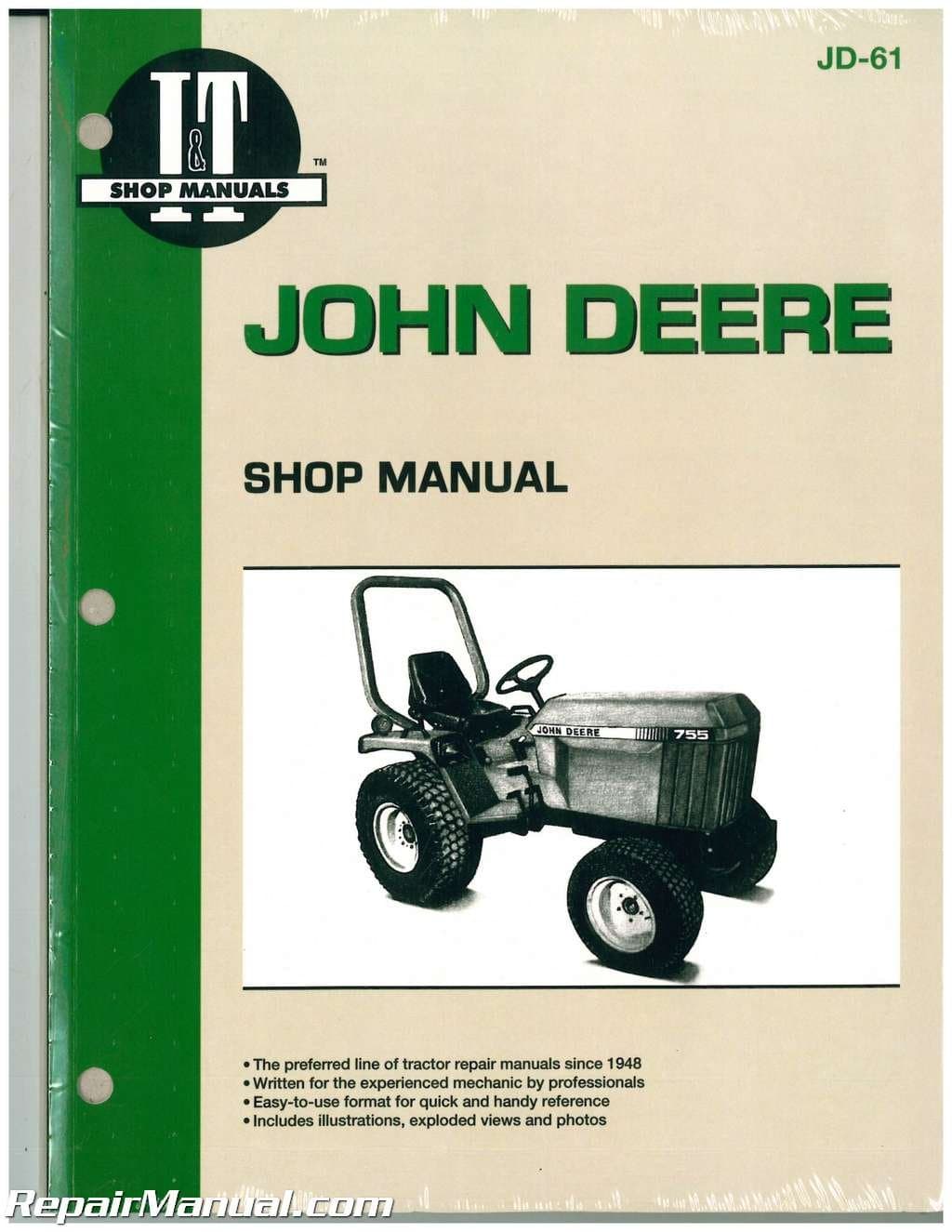 John Deere Shop Manual Models 655 755 756 855 856 955 (Jd-61) (I&T Shop Service Manuals)