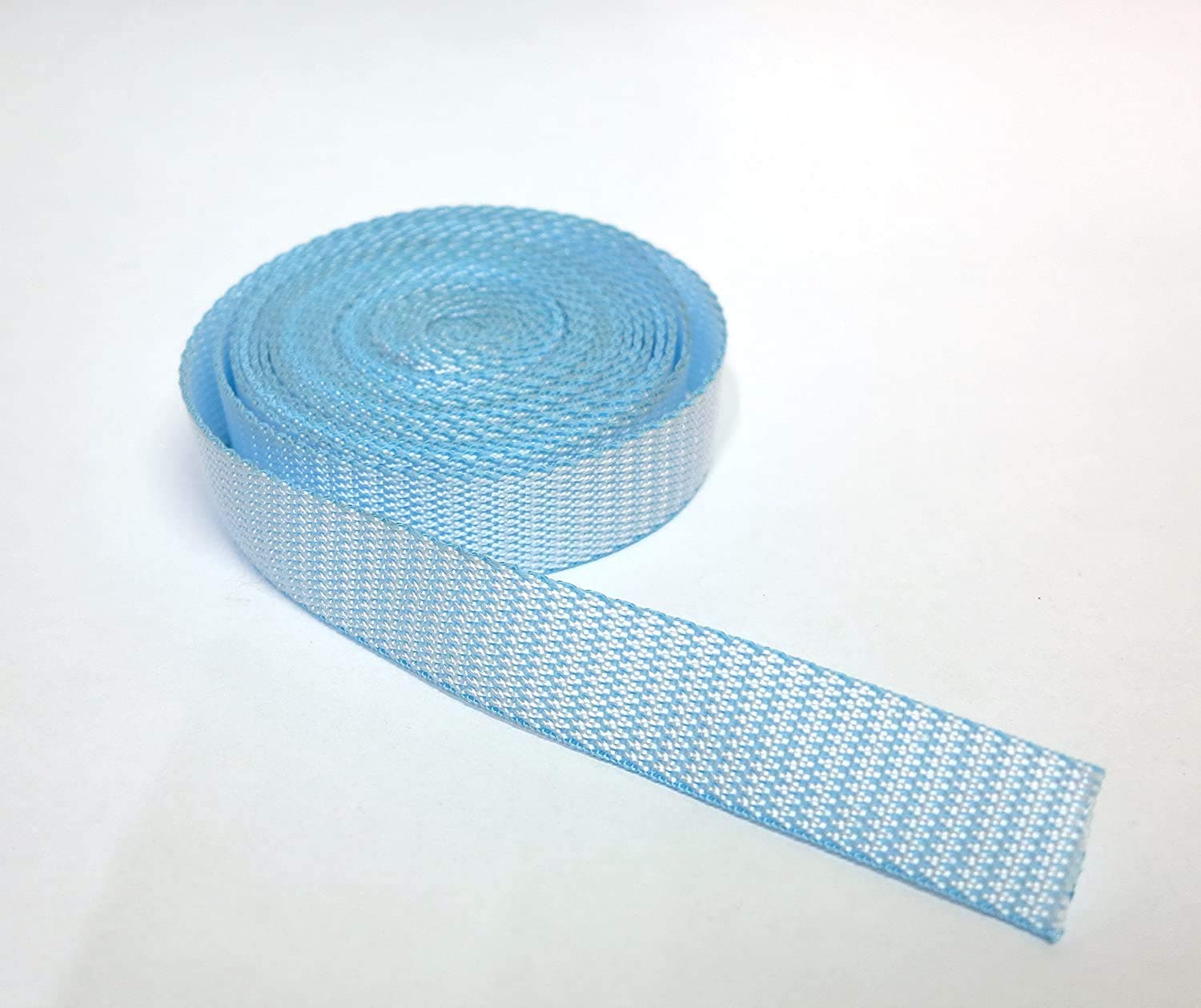 Nylon Tape for Bags, Straps for Zanini, Fashion and Accessories, Light Blue, 6 Lengths, H 3.0 cm Made in Italy