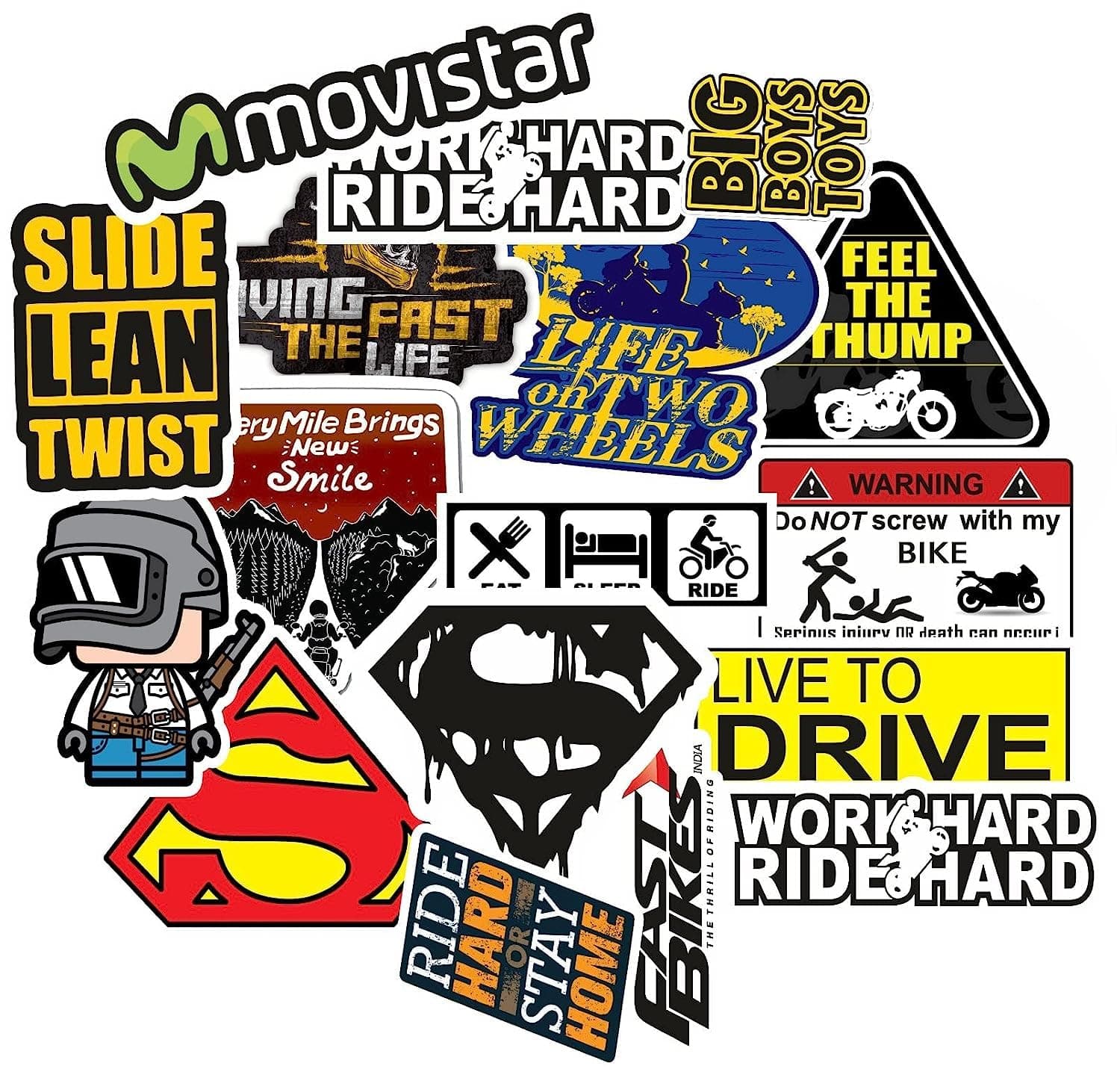 Helmet Stickers & Bike Stickers and Decals (3 inch, Multicolor-d)