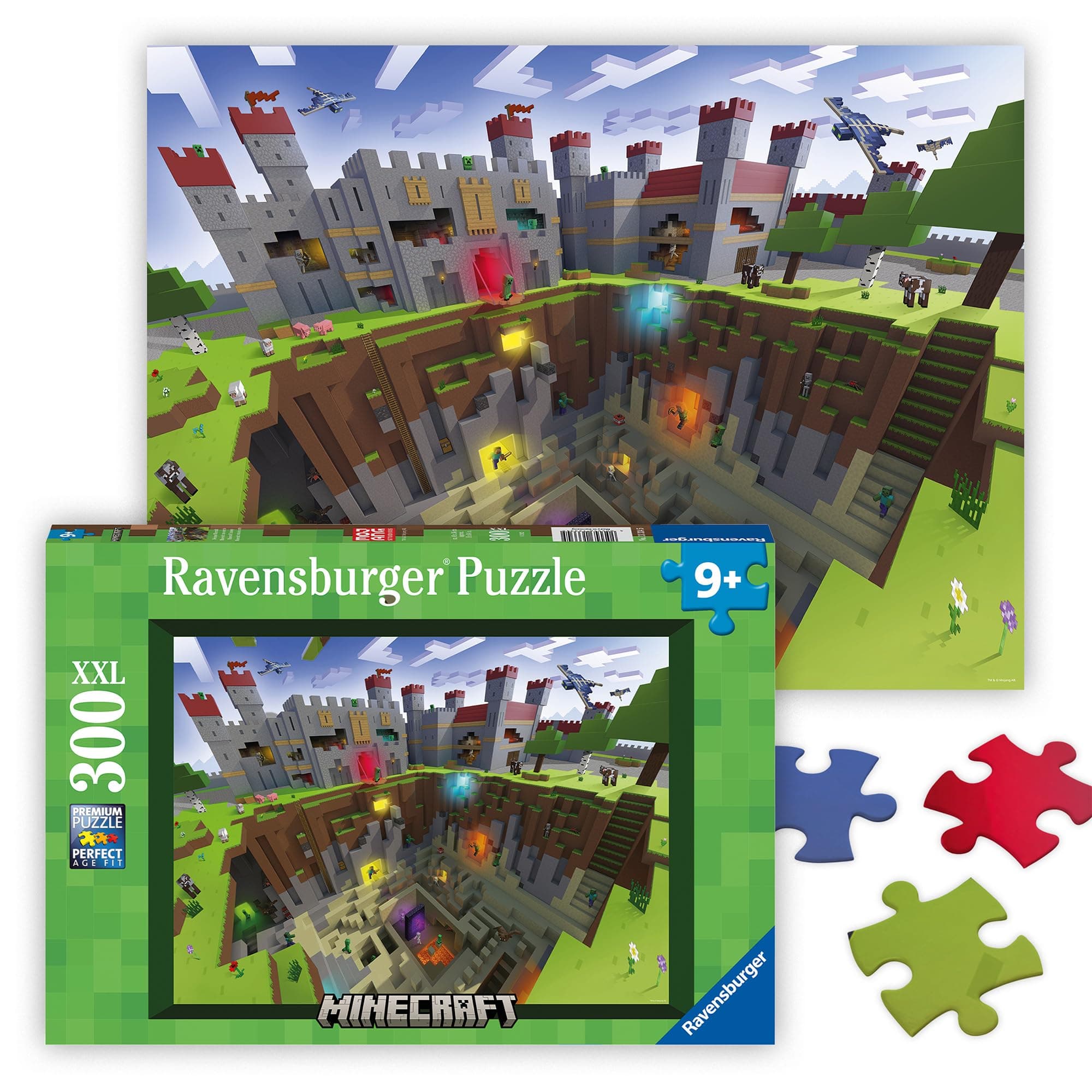 Ravensburger Minecraft: Cutaway 300 Piece XXL Jigsaw Puzzle for Kids - 13334 - Every Piece is Unique, Pieces Fit Together Perfectly