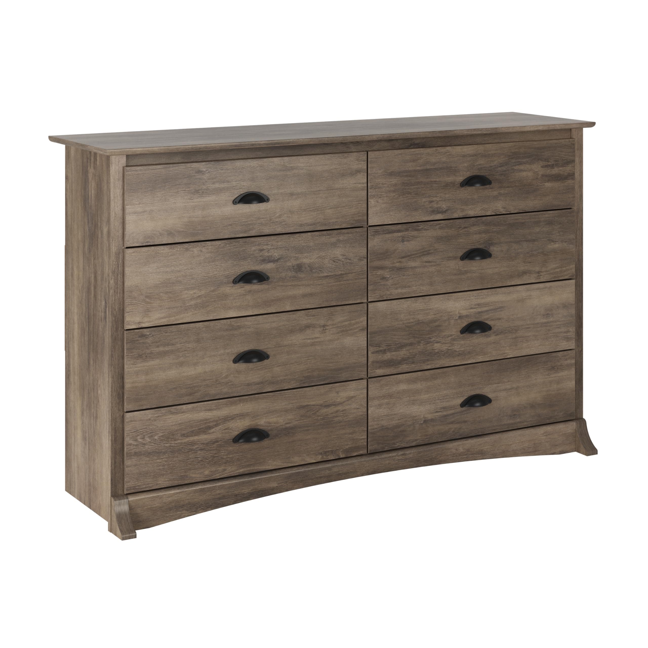 Sonoma 8 Drawer Double Dresser for Bedroom, Wide Chest of Drawers, Bedroom Furniture, Clothes Storage and Organizer, 17.25" D x 59" W x 37" H, Drifted Gray