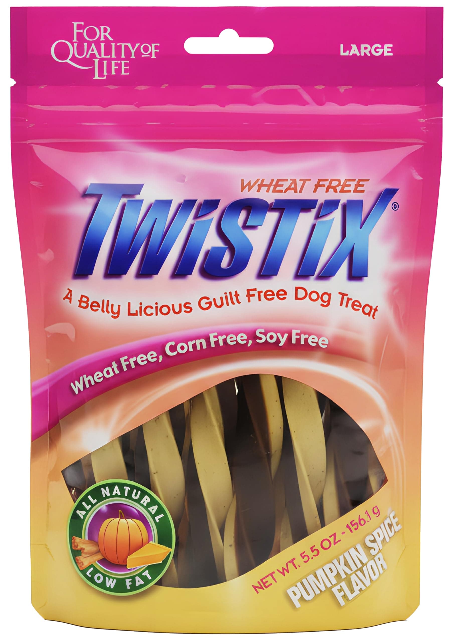 Twistix Canister Twisted Dental Dog Treats Pumpkin Spice | Large Dental Chews for Dogs | Fresh Breath, Clean Teeth & Daily Oral Hygiene Treats
