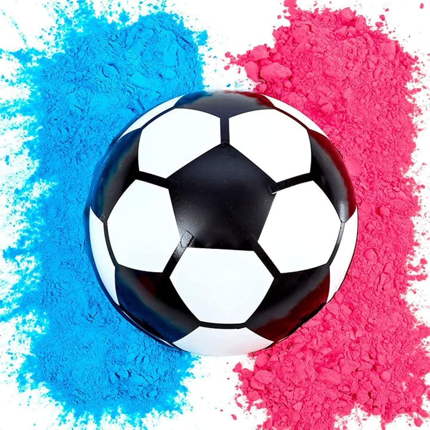 Ultimate Party Supplies Gender Reveal Soccer Ball | Blue and Pink Powder Kit | Non-Transparent | Gender Reveal Party Baby Shower Supplies