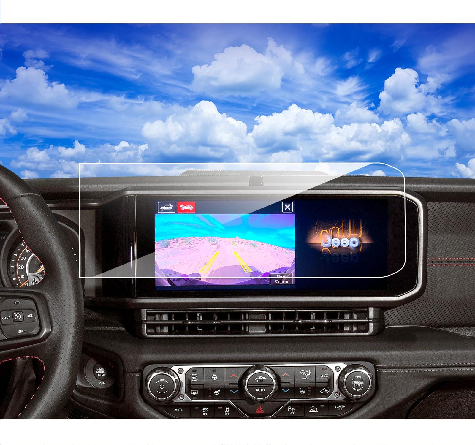 2025 2026 Jeep Wrangler Gladiator Screen Protector for 2024 2025 2026 Jeep Wrangler JL Gladiator 4xe Sport Rubicon Sahara Willys Sport S 12.3Inch 2024 Wrangler Gladiator Accessories Tempered Glass