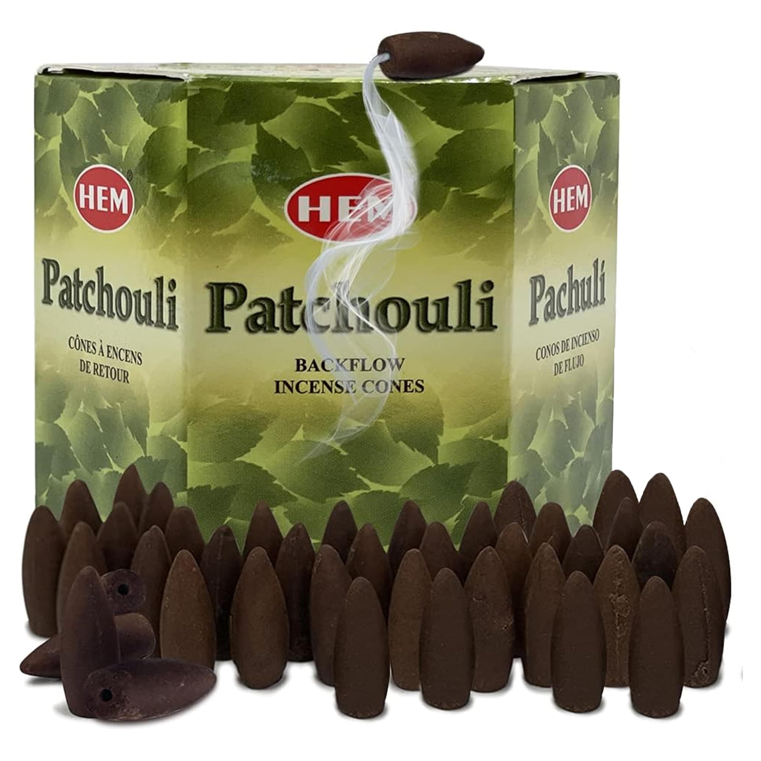 Patchouli Backflow Incense Cone Incent Waterfall Aroma Incense Smoke Fountain Hazefall Mat Set