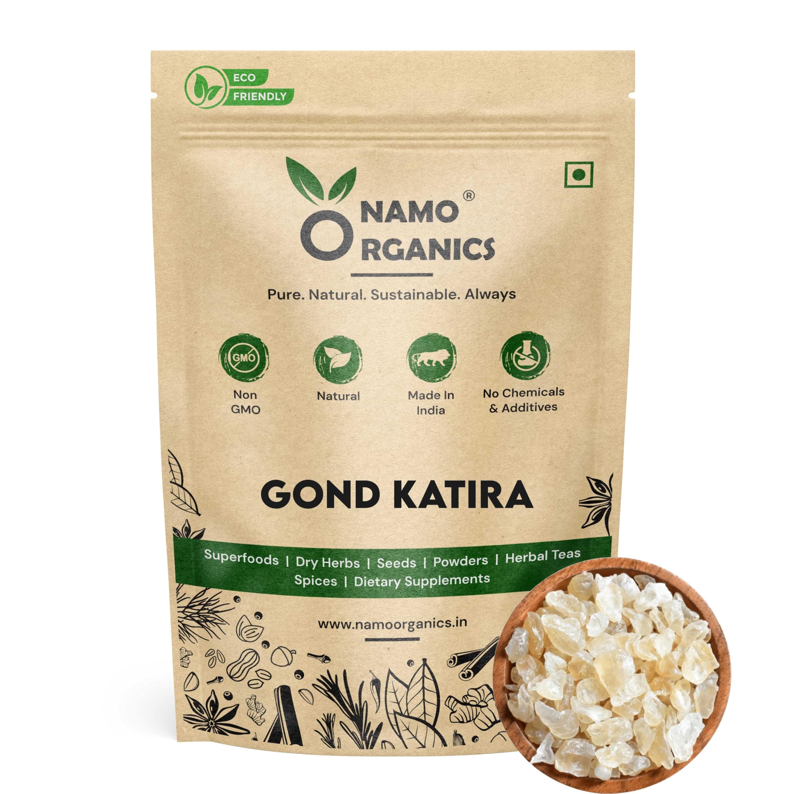 Namo Organics - Gond Katira Pure Organic - 250 Gm | Cooling Properties | 100% Natural Superfood Edible Gum
