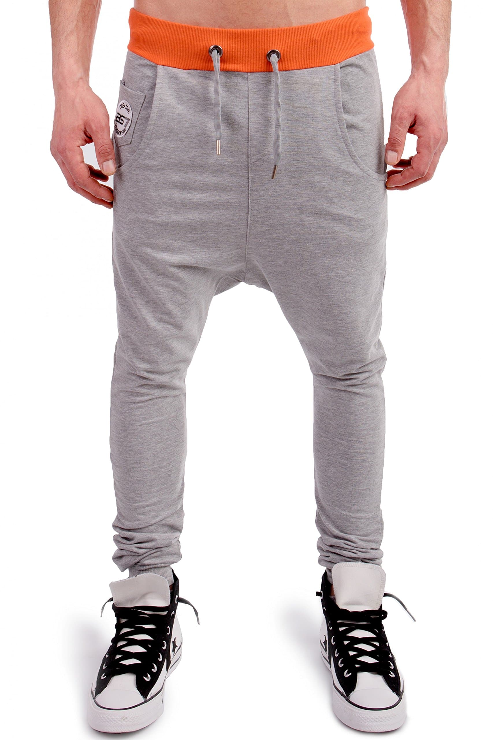 Chick Rebelle Men's Harem Sweatpants 2064 L Grau/Neonorange