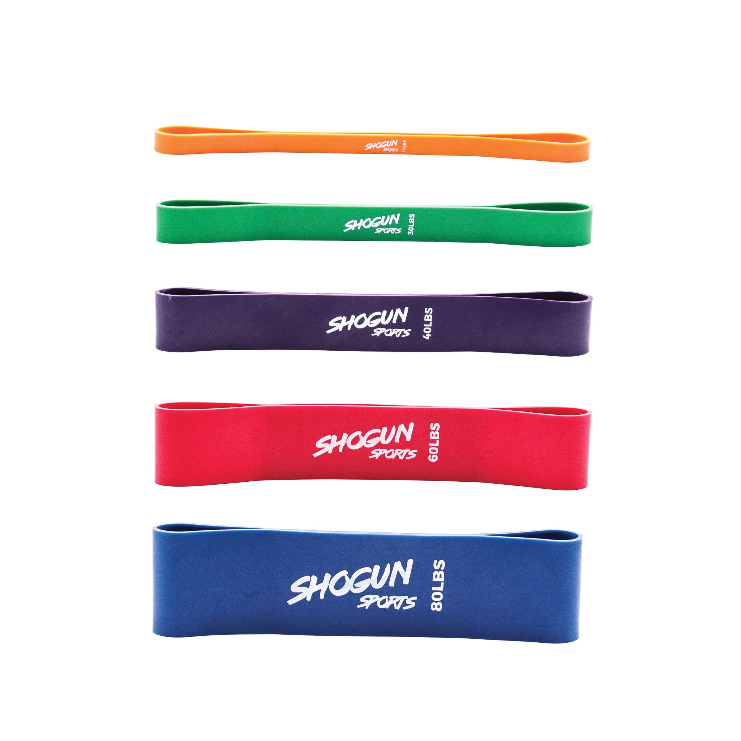 Shogun Sports Exercise Resistance Bands ‚Äì Set of 5 Extra Thick Loop Workout Bands. Ideal for Glute Activation, Leg Exercises, Yoga Pilates and Resistance Training. 15-80 LB Exercise Bands.