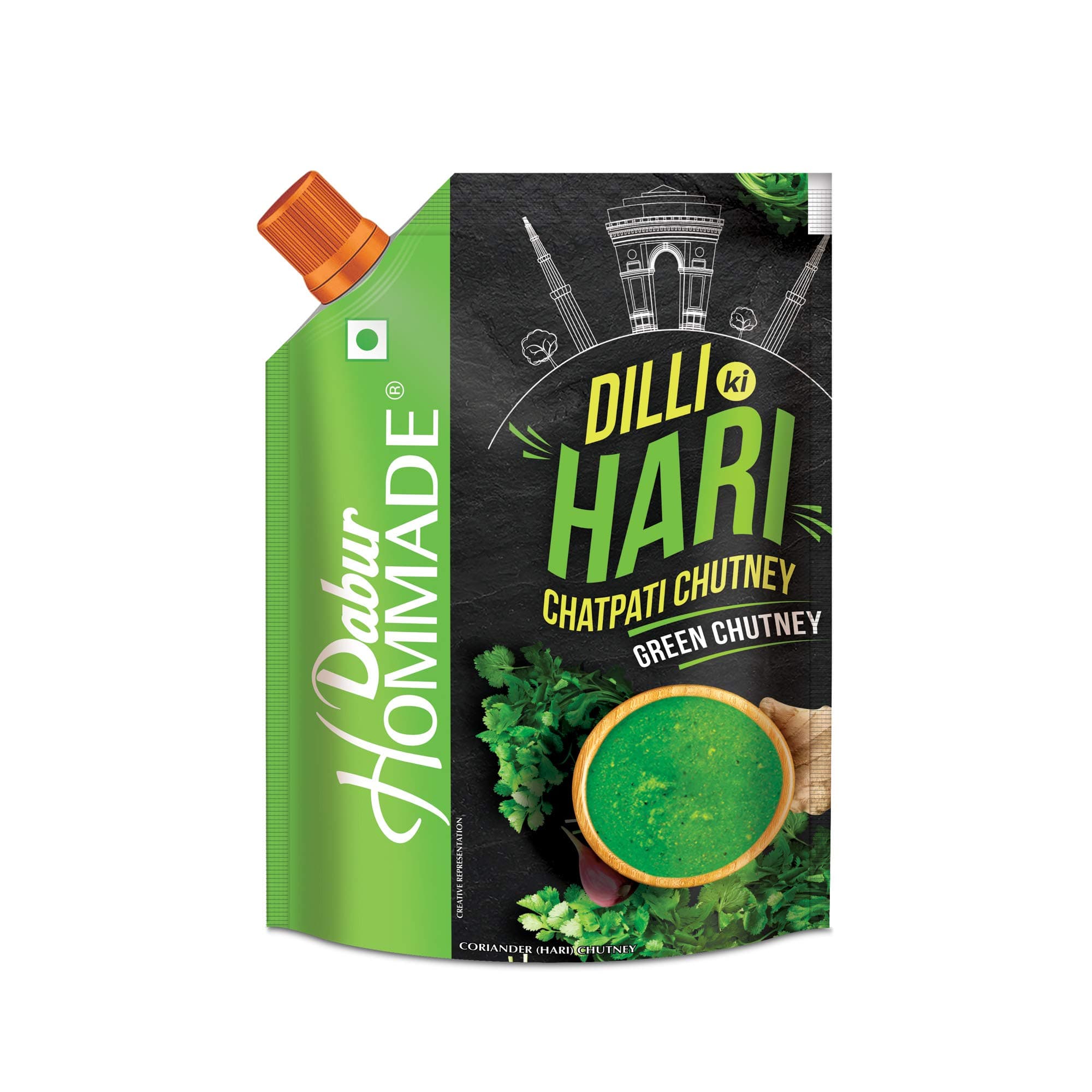 Hommade Dilli Ki Hari Chatpati Chutney Pouch, 200 Gm