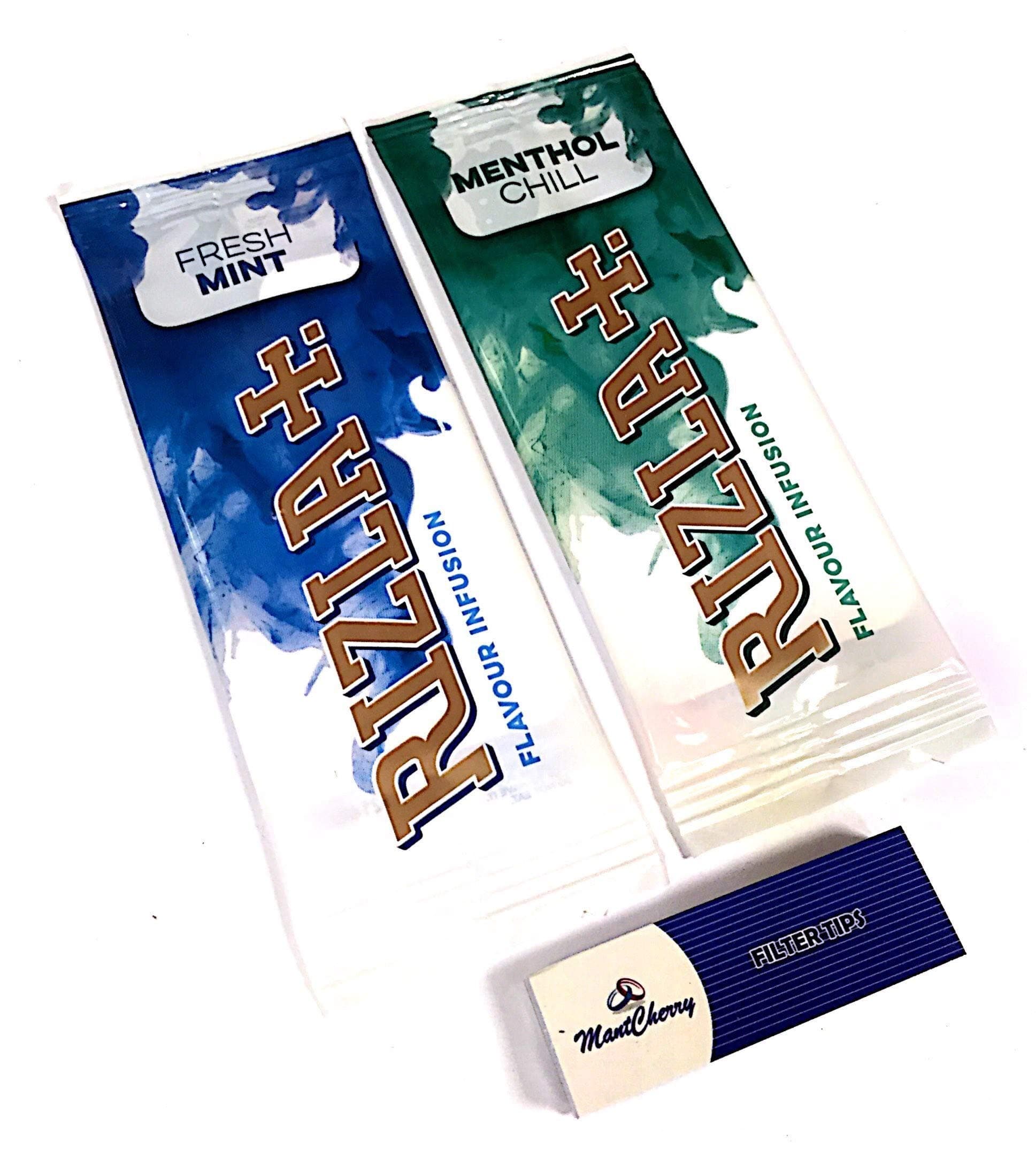 MontCherryBrand Exclusive Tips and Rizla Flavor Infusion Cards Mint and Menthol Variations by Trendz (MIX, 10 CARDS)