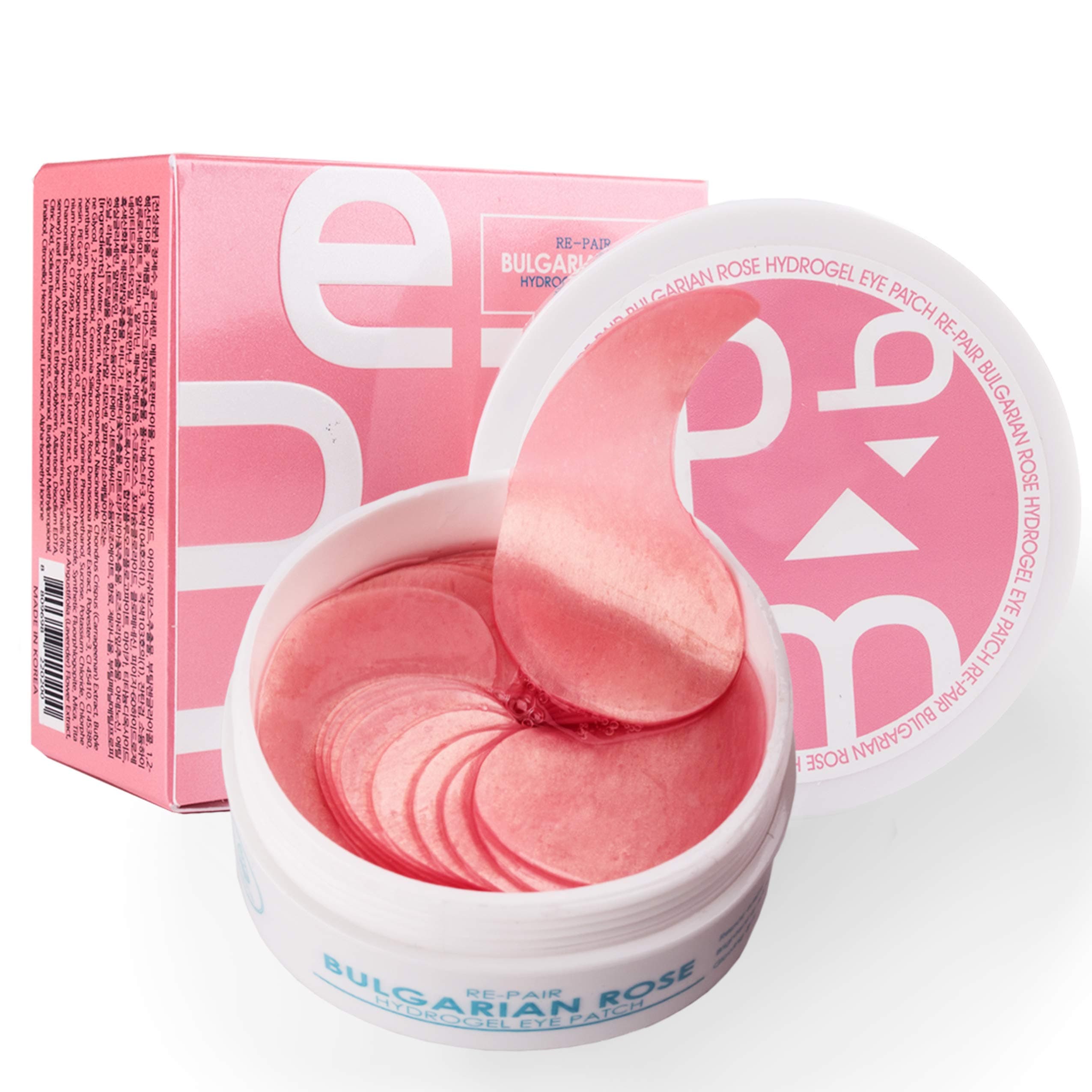 MED B Bulgarian Rose Pink Korean Under Eye Patches Eye Masks For Dark Circles And Puffiness pink skincare for sensitive skin 30 pairs 60 pcs