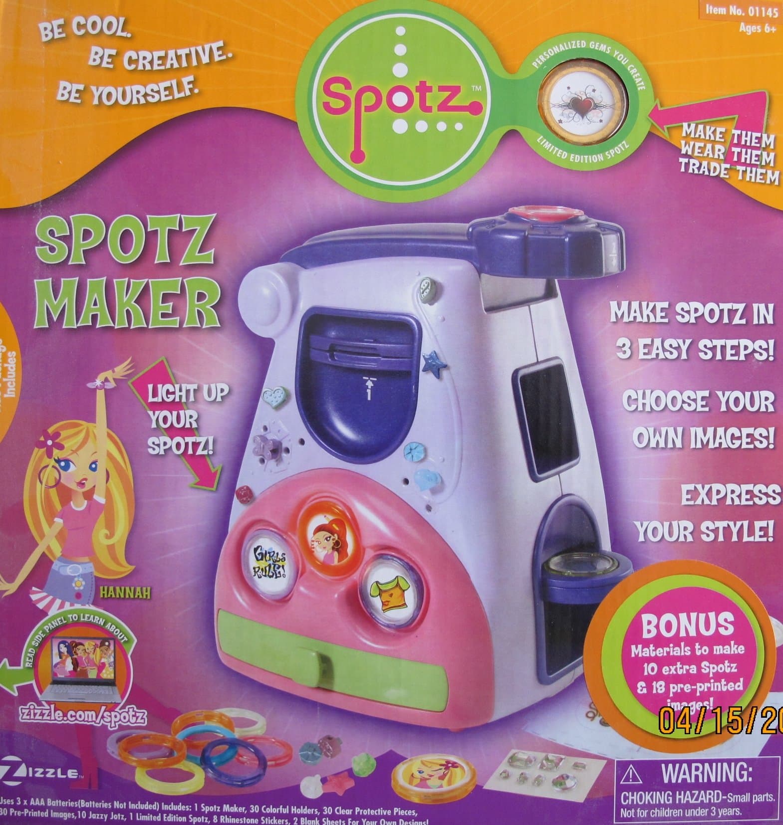 SPOTZ Maker w Complete Making 'Machine' & KIT w Bonus 10 Extra 18 Pre-Printed Images! (2007)