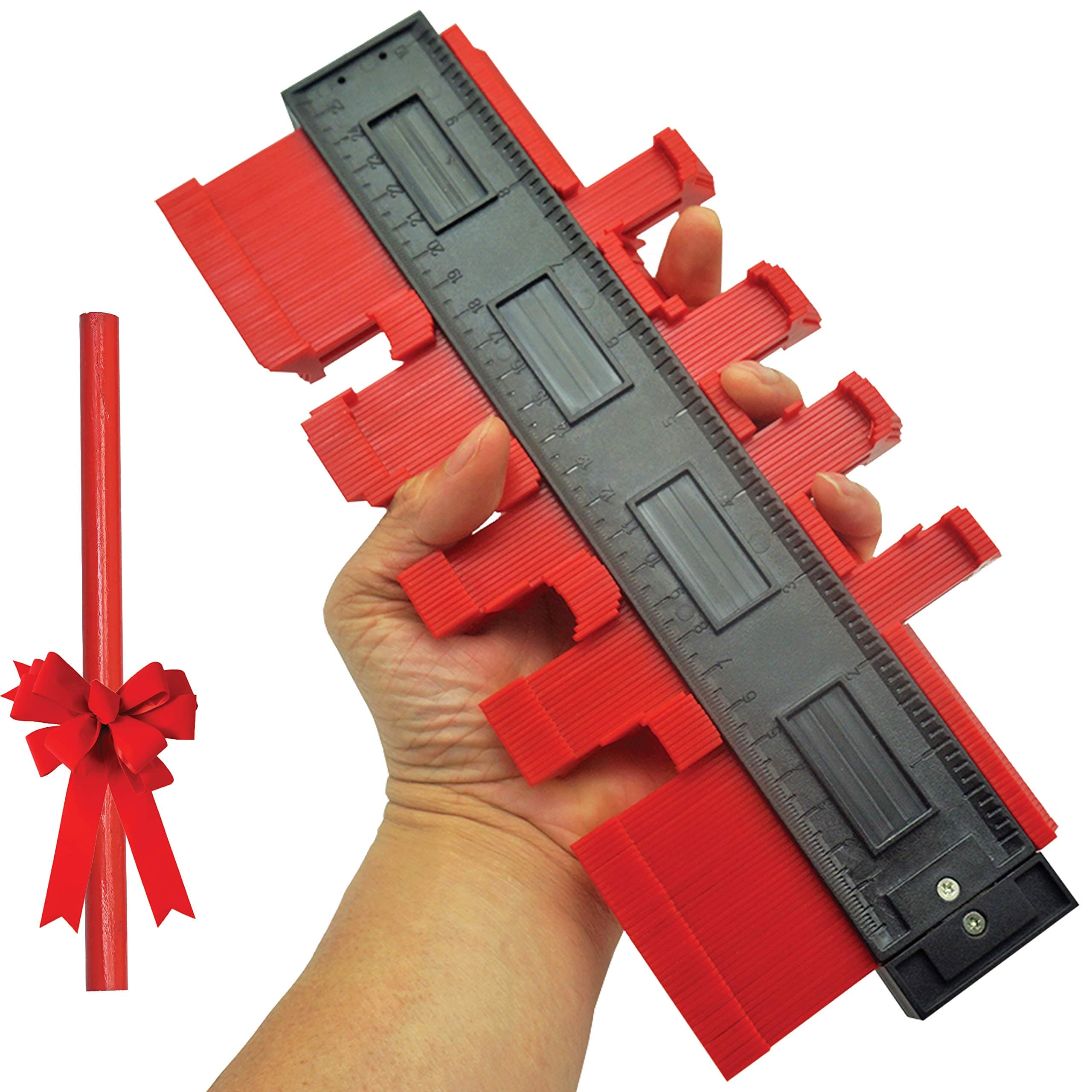 Contour Gauge Duplicator, 10 Inch Plastic Woodworking Shape Tracing Template Measuring Tool, Pipe Tile Frame Gauge, Easy Fast Profile Jig Guide For Perfect Angles And Curves