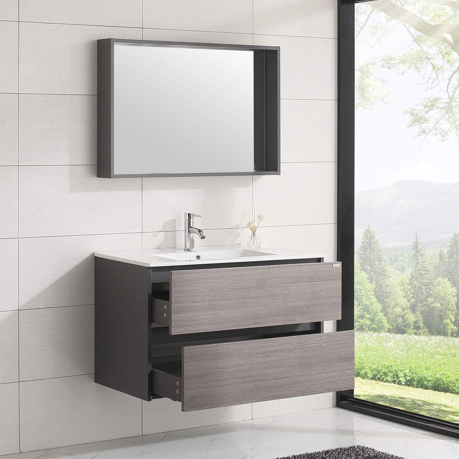 Wall Mounted Bathroom Vanity Set