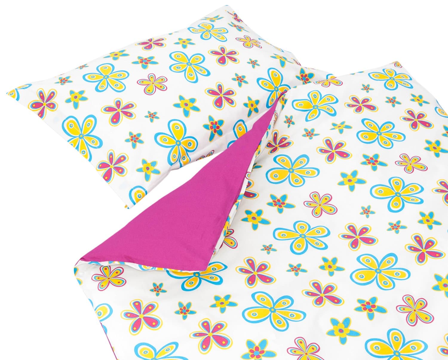 SoulBedroom Baby Colorful Flowers 100% Cotton Cot/Crib Set (Duvet Cover 120x150 cm & Pillow Case 40x60 cm)