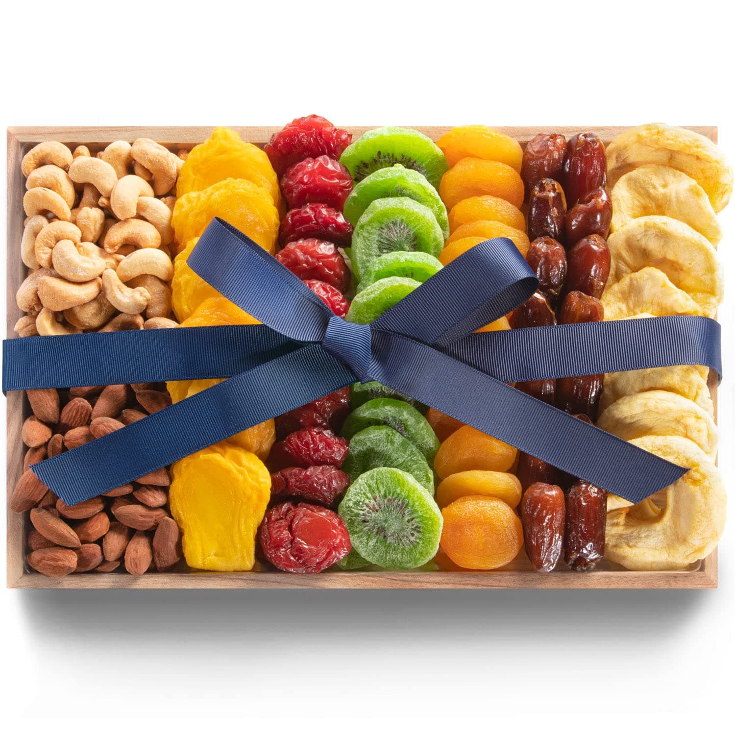 Dried Fruit & Nut Gift Tray, Naturally Sweet Fruit with Almonds & Cashews, Snack Assortment gift for Holidays, Birthdays, Thank You & Corporate Gifts by Blue Bow Gourmet